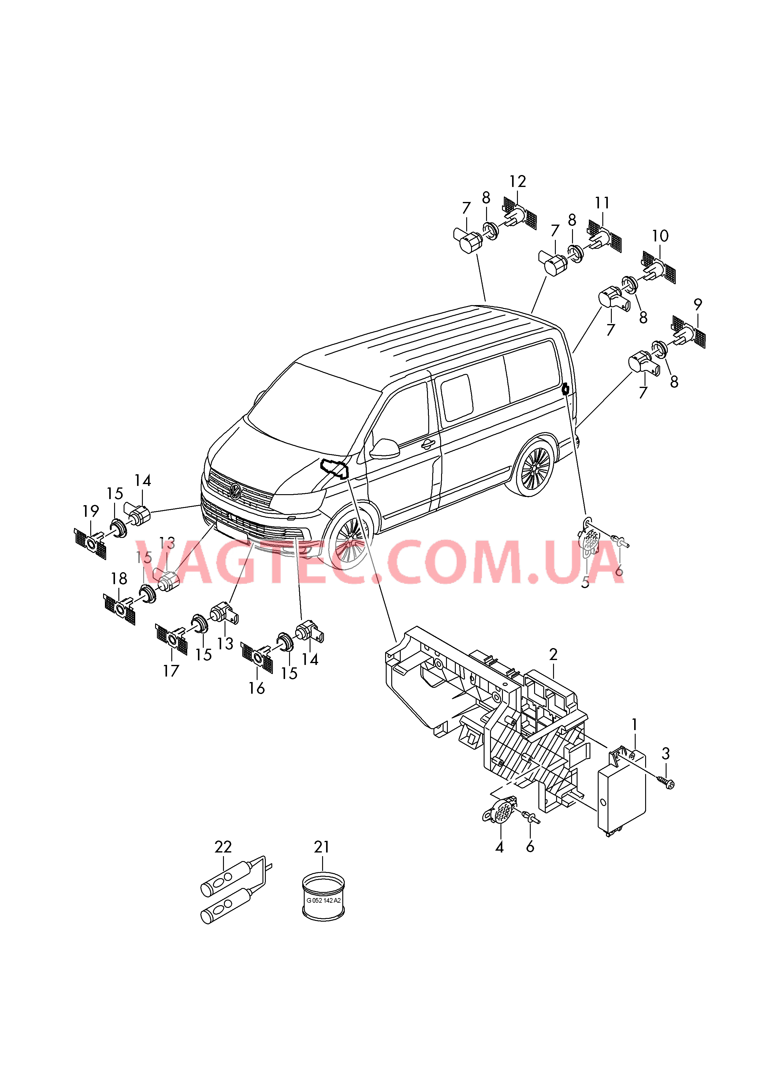 Парковочный ассистент  для VOLKSWAGEN Transporter 2017