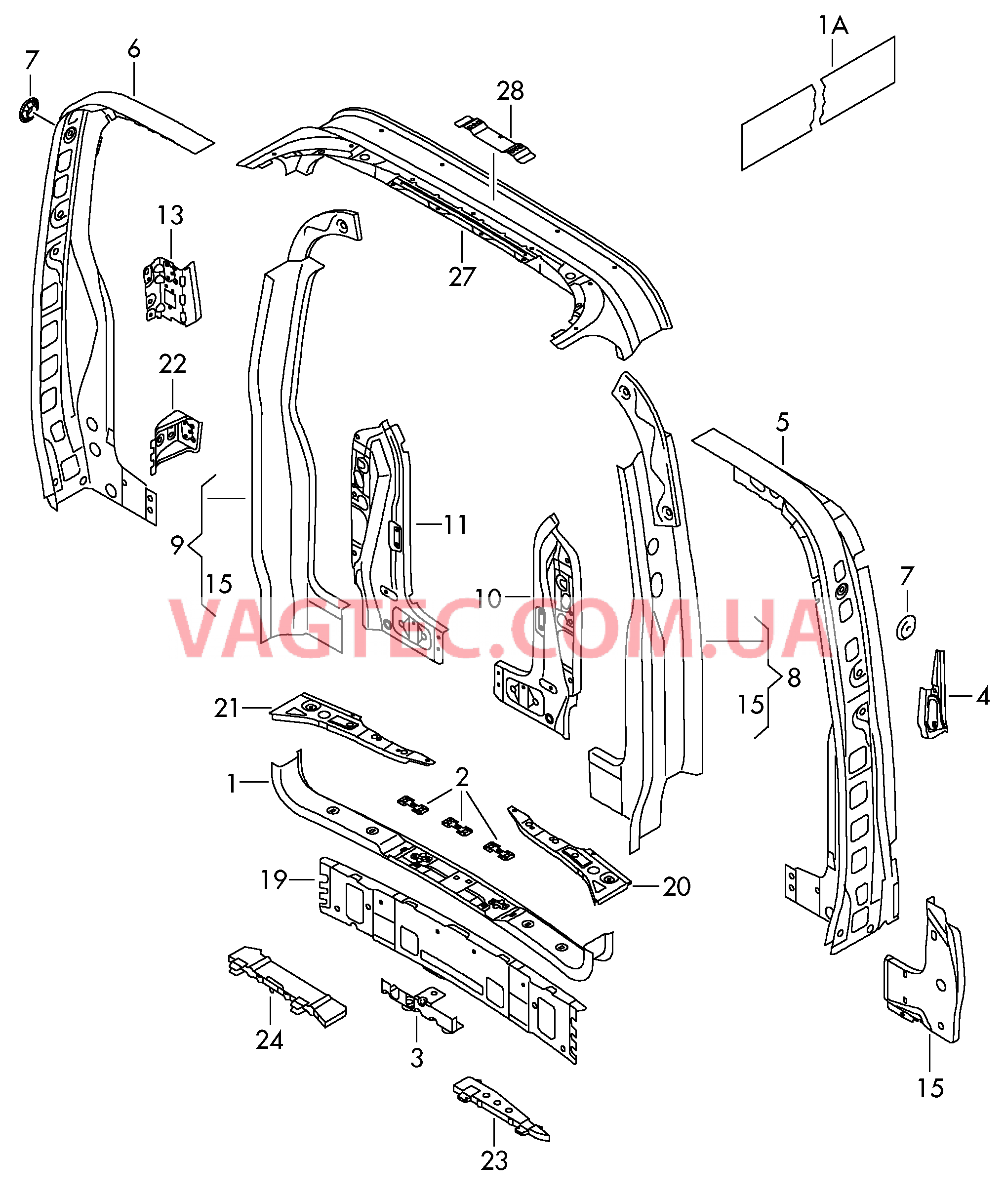 Задняя панель  для VOLKSWAGEN Transporter 2003-1
