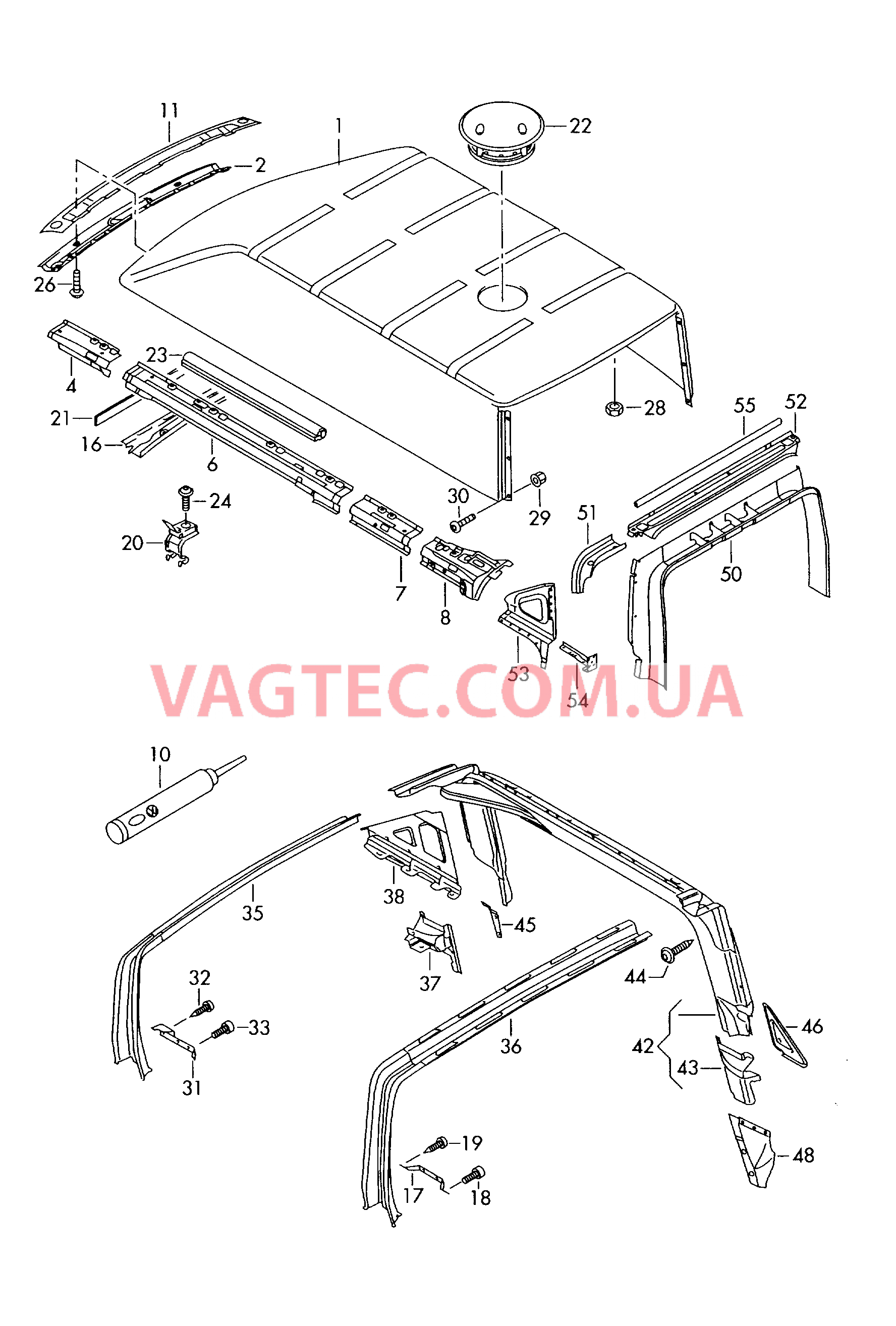 Высокий потолок (пластик)  для VOLKSWAGEN Transporter 2012