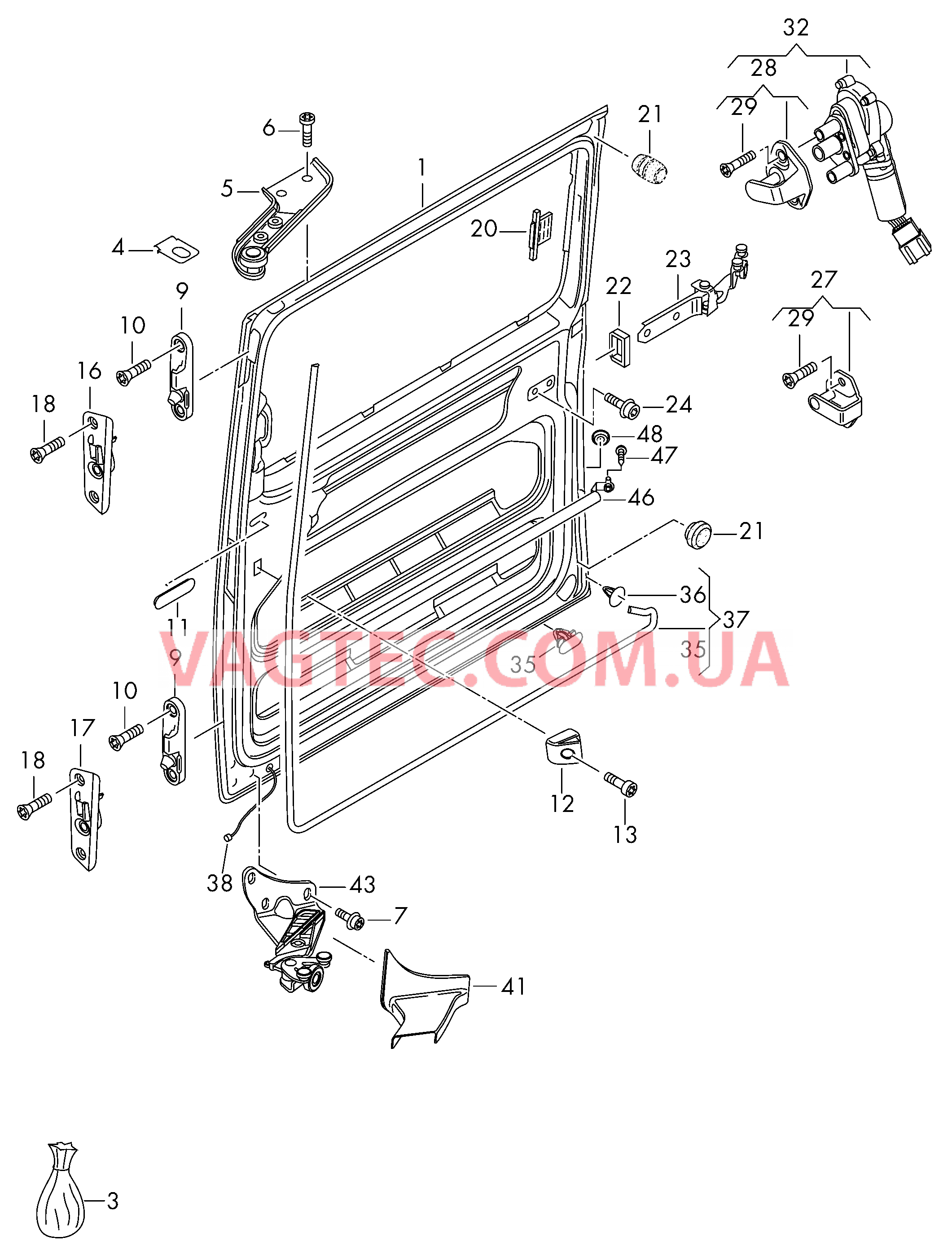 Сдвижная дверь Роликовая направляющая для сдвижной двери F 7H-5-005 001>>* для VOLKSWAGEN Transporter 2003-1