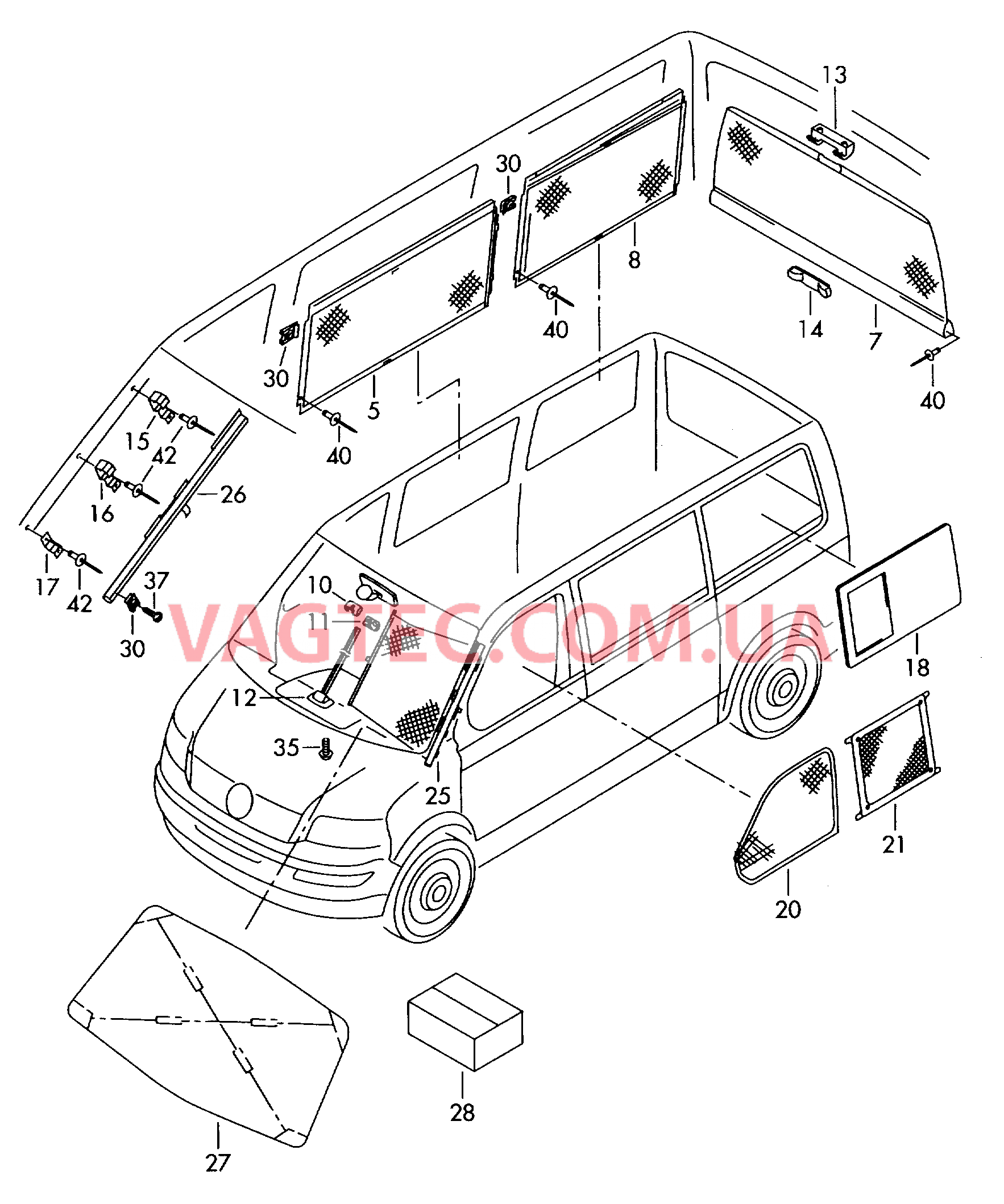 Шторка солнцезащитная  для VOLKSWAGEN Transporter 2015