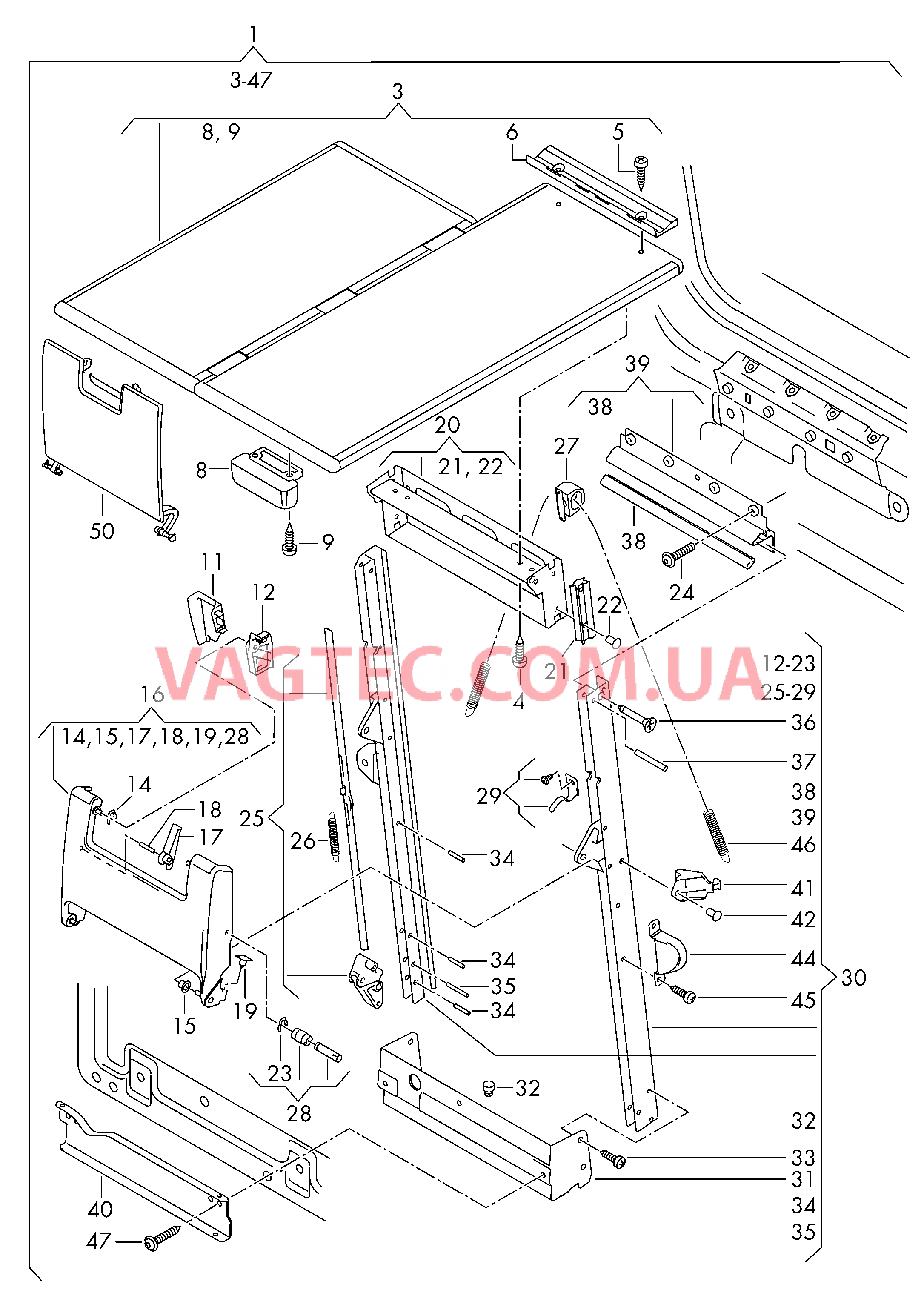 Cкладной стол Облицовка боковой стенки  для VOLKSWAGEN Transporter 2003-1