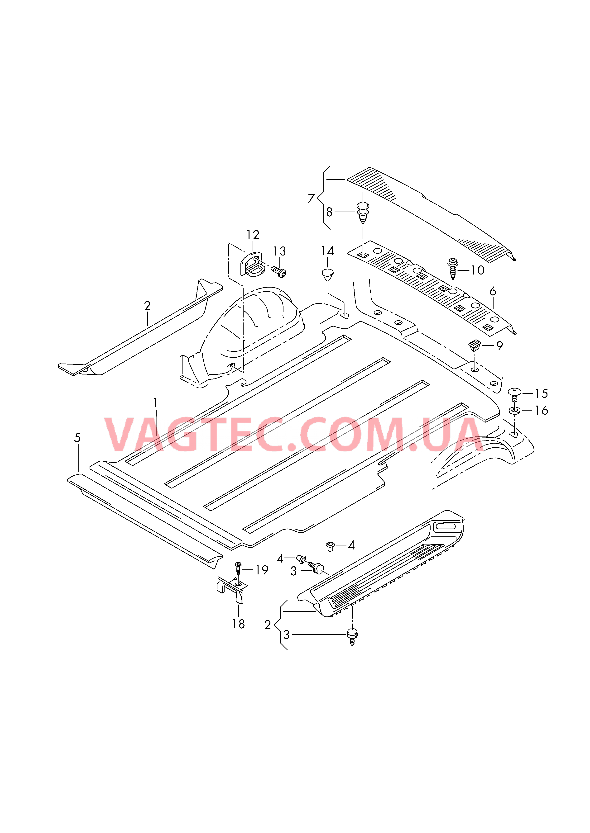 Коврики Cтупенчатая вставка Накладка для кронштейна замка  для VOLKSWAGEN Transporter 2019