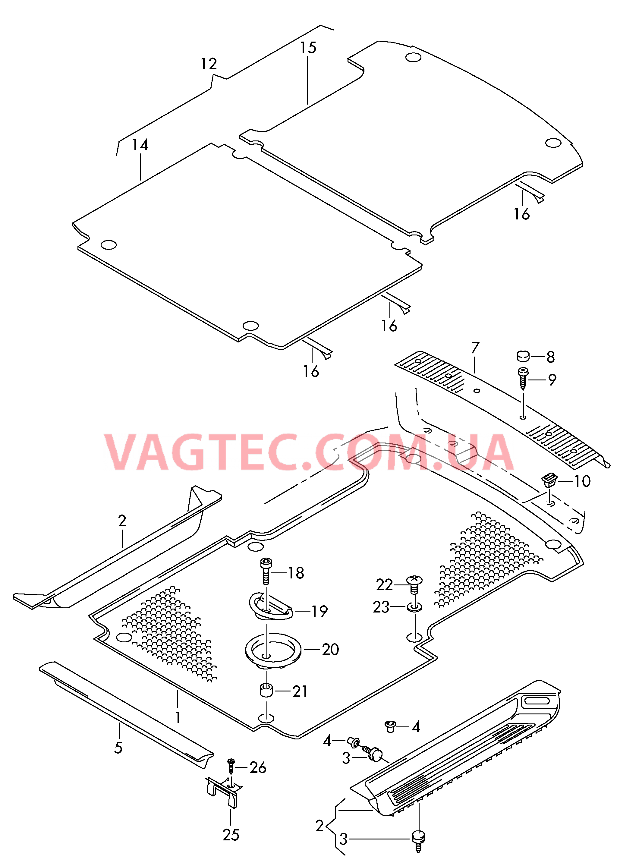 Коврики Cтупенчатая вставка Накладка для кронштейна замка  для VOLKSWAGEN Transporter 2013