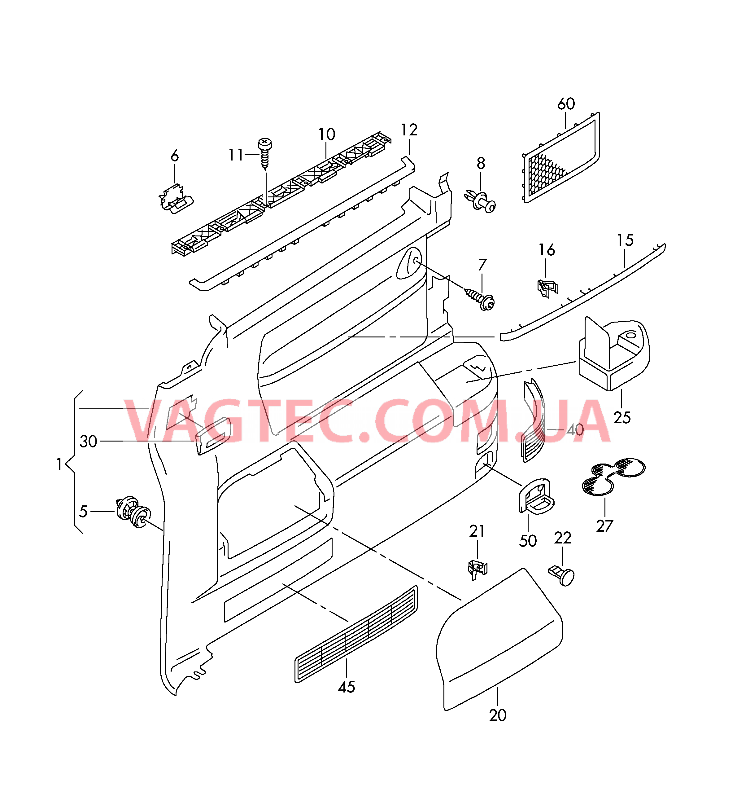 Облицовка боковой стенки  для VOLKSWAGEN Transporter 2005