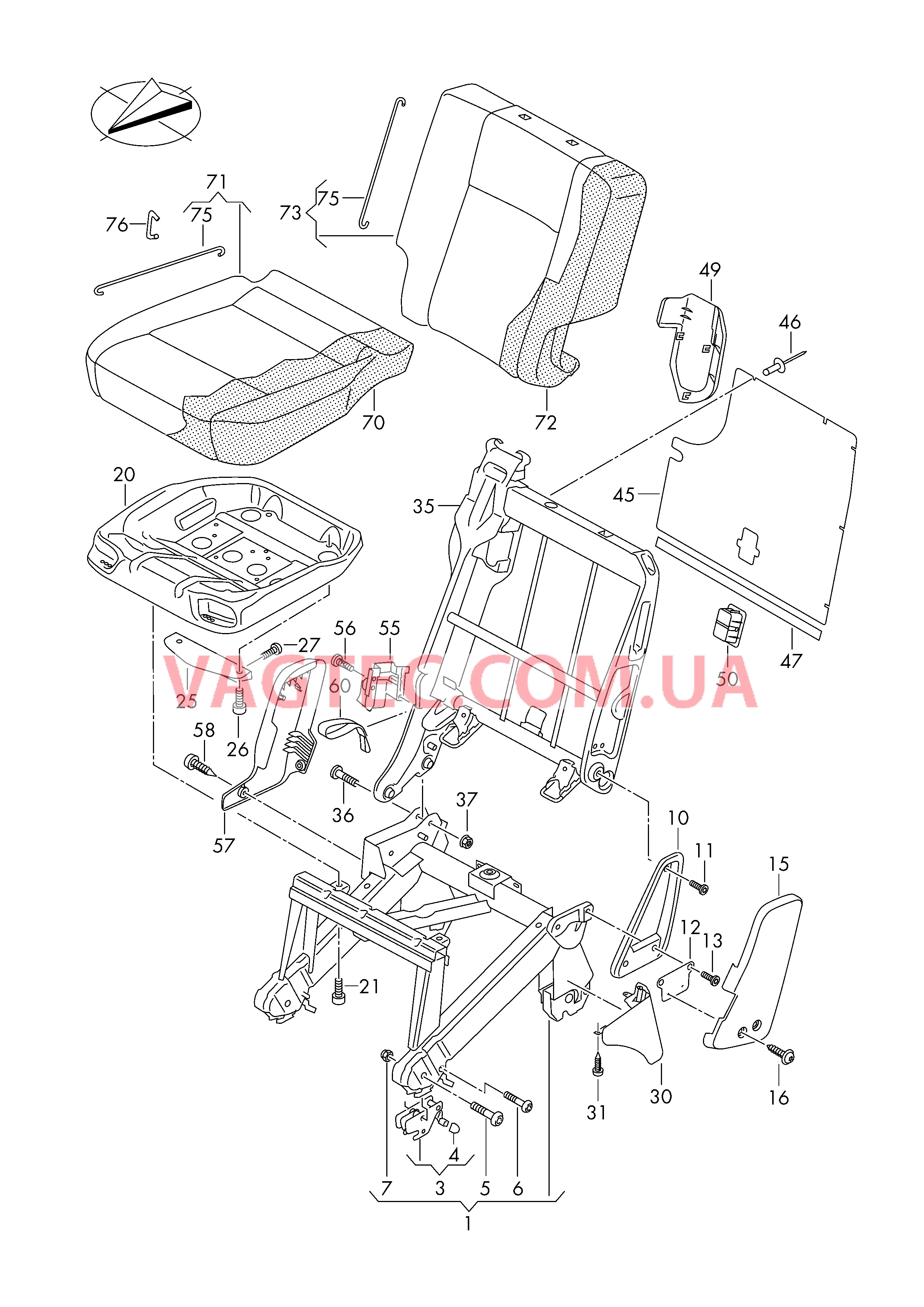 Одноместные сиденья в салоне Облицовки  для VOLKSWAGEN Transporter 2016