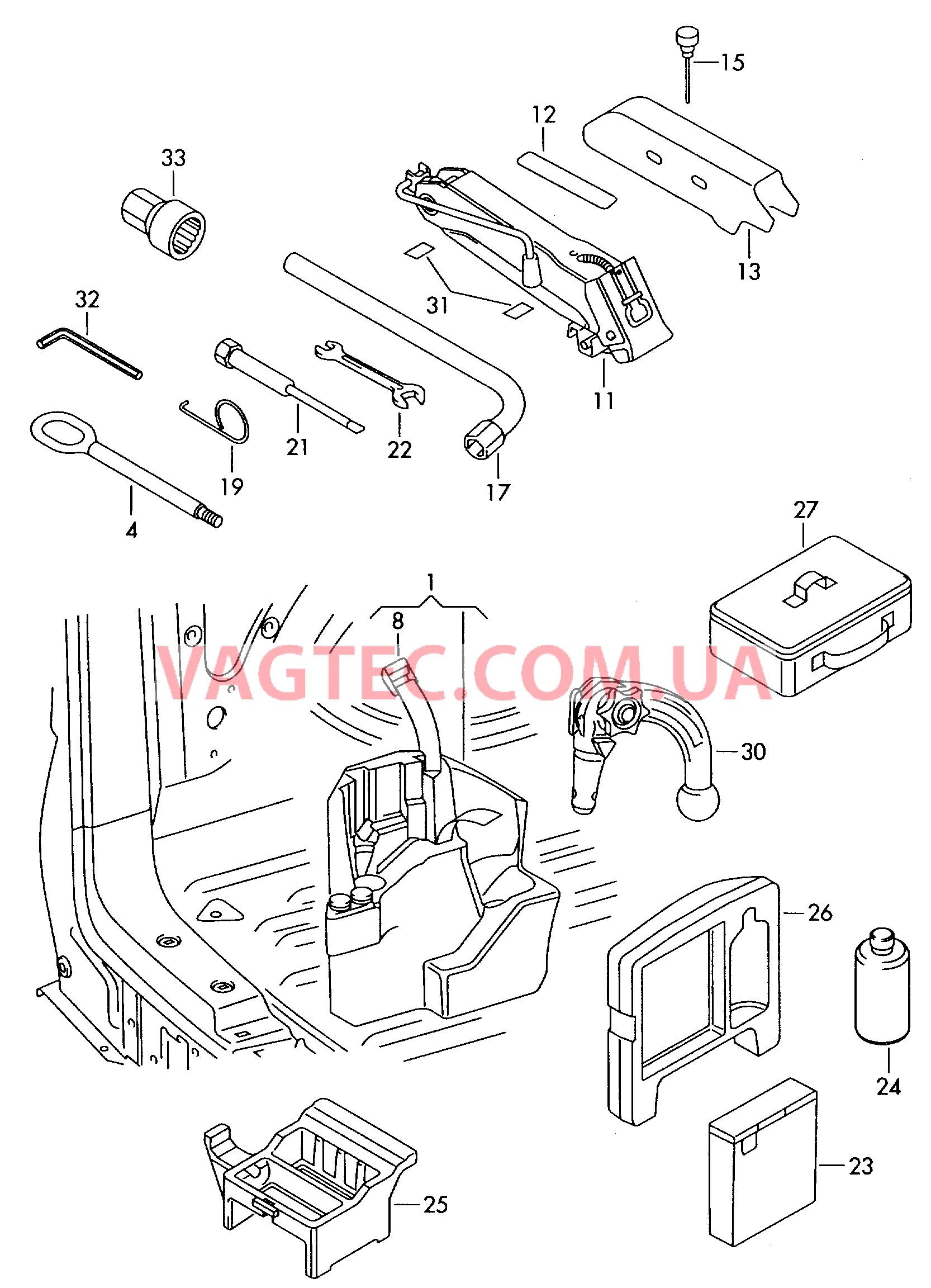 Домкрат автомобильный Инструменты Крепление тягово-сцепного устройства  для VOLKSWAGEN Transporter 2004-1