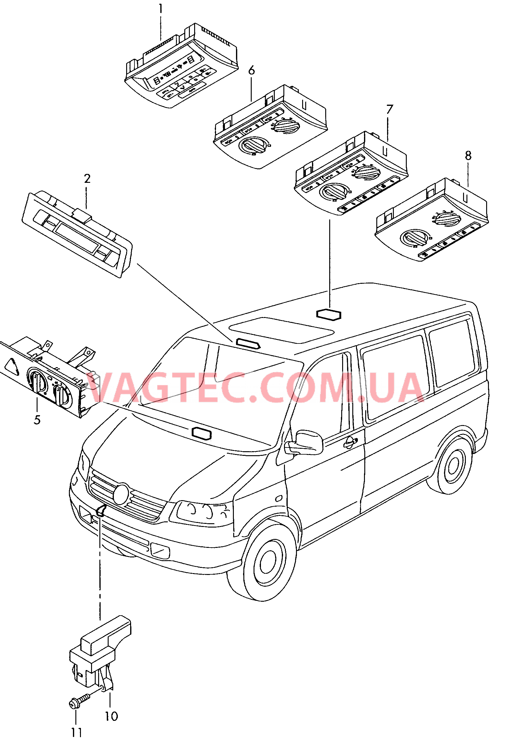 Панель управления и индикации Приёмник радиочасов  для VOLKSWAGEN Transporter 2009