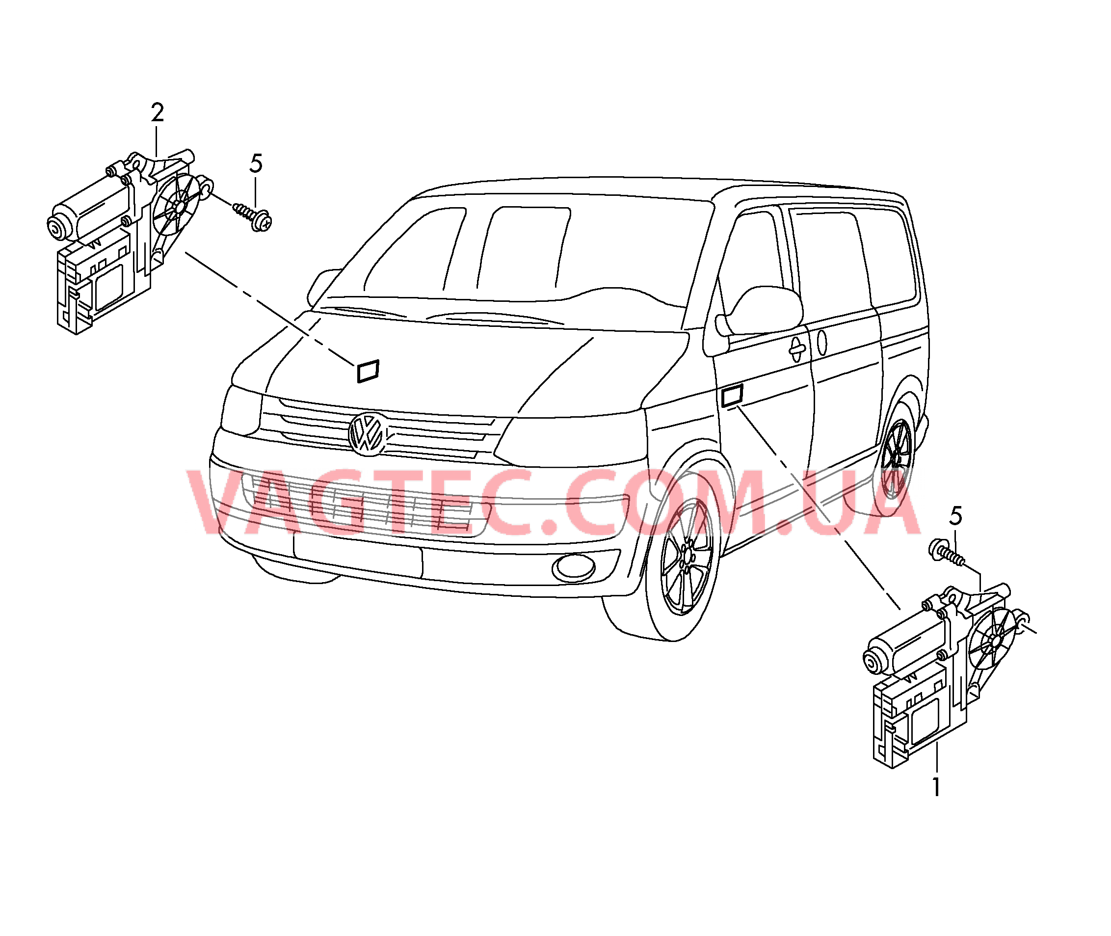 Эл.двигатель стеклоподъёмника  для VOLKSWAGEN Transporter 2012-1