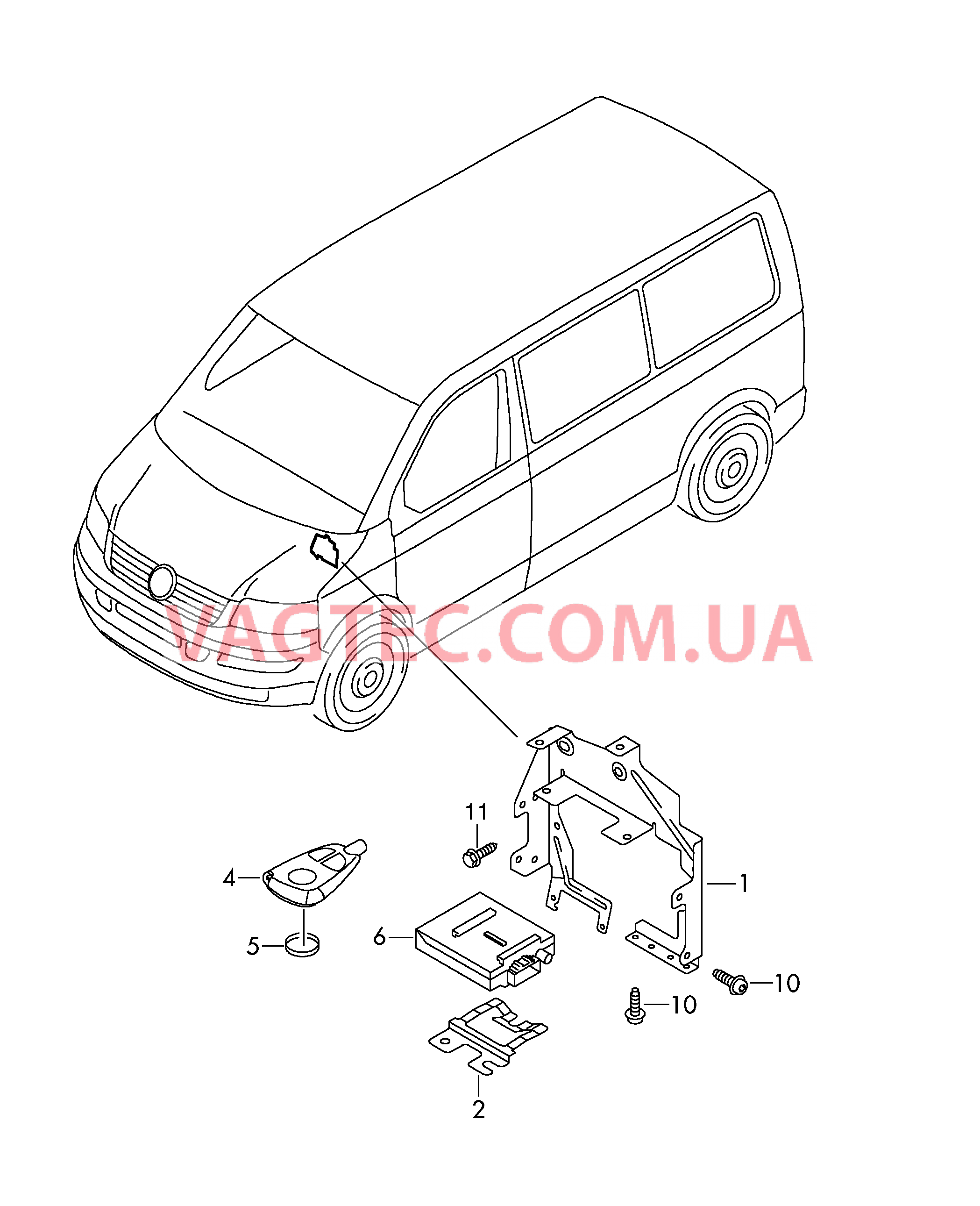 Детали электрич. для автономного отопителя с радиоуправл.  для VOLKSWAGEN Transporter 2006