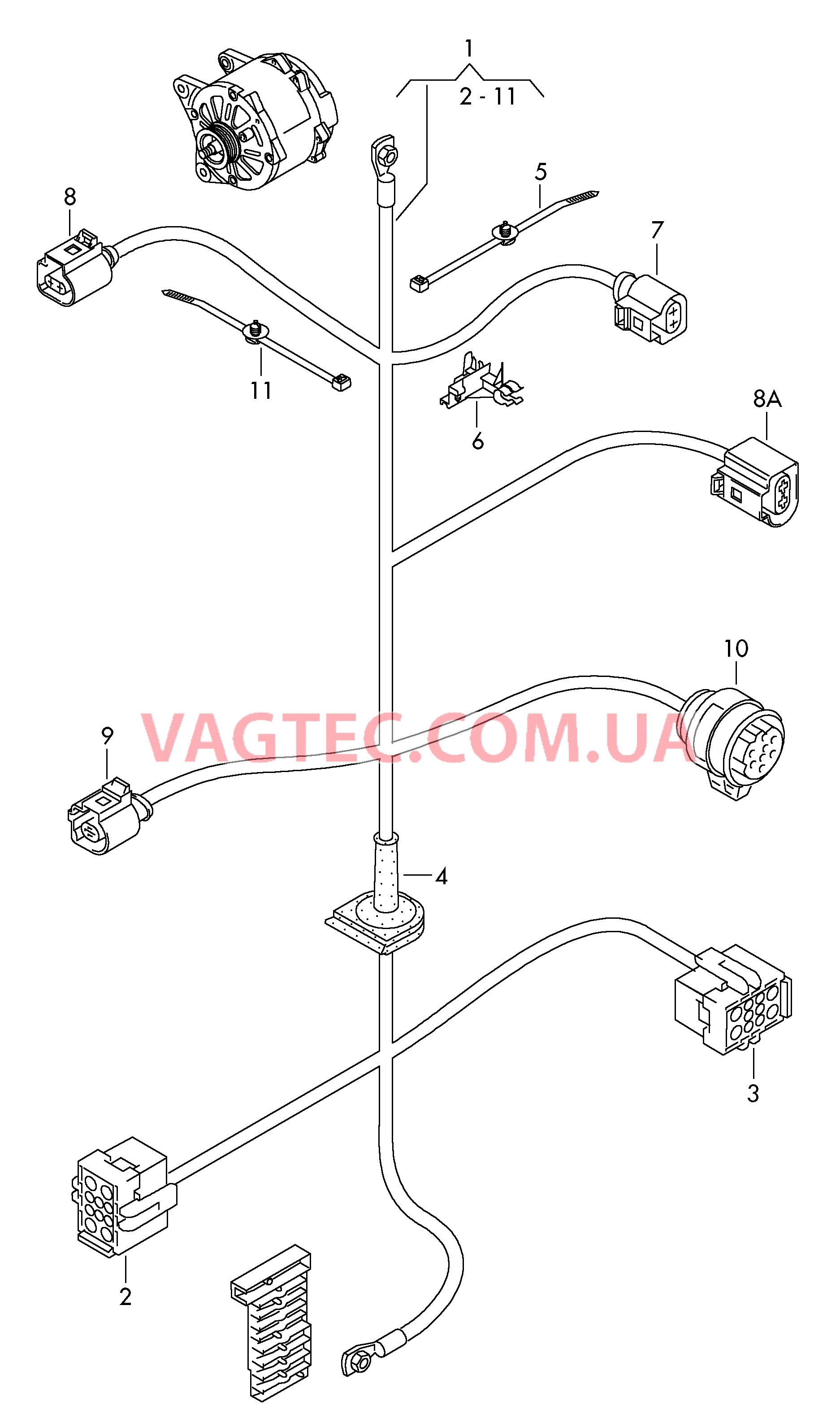 Жгут проводов для двигателя и генератора  для VOLKSWAGEN Transporter 2014-1