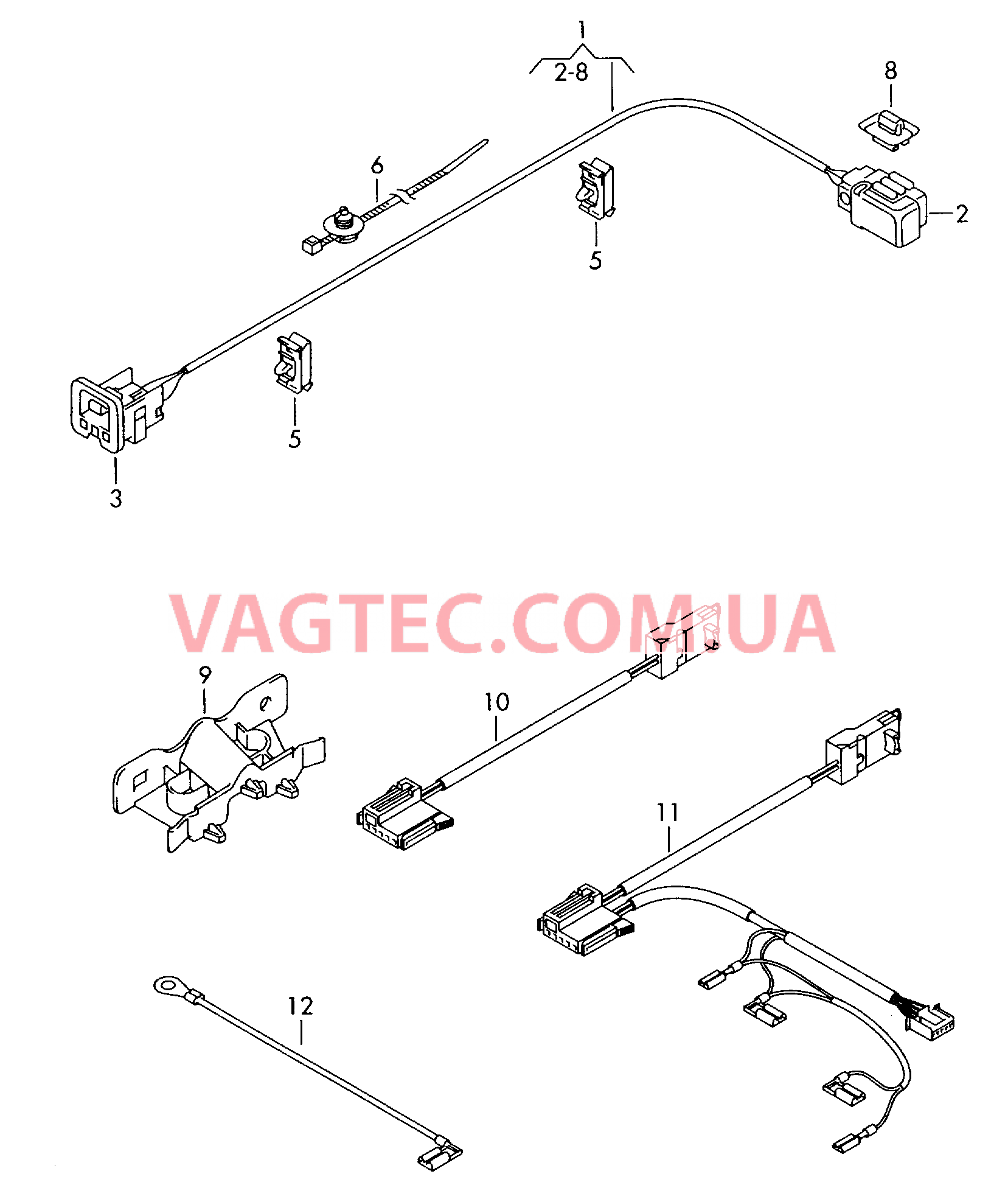 Жгут проводов подушки безопас.  для VOLKSWAGEN Transporter 2010-1