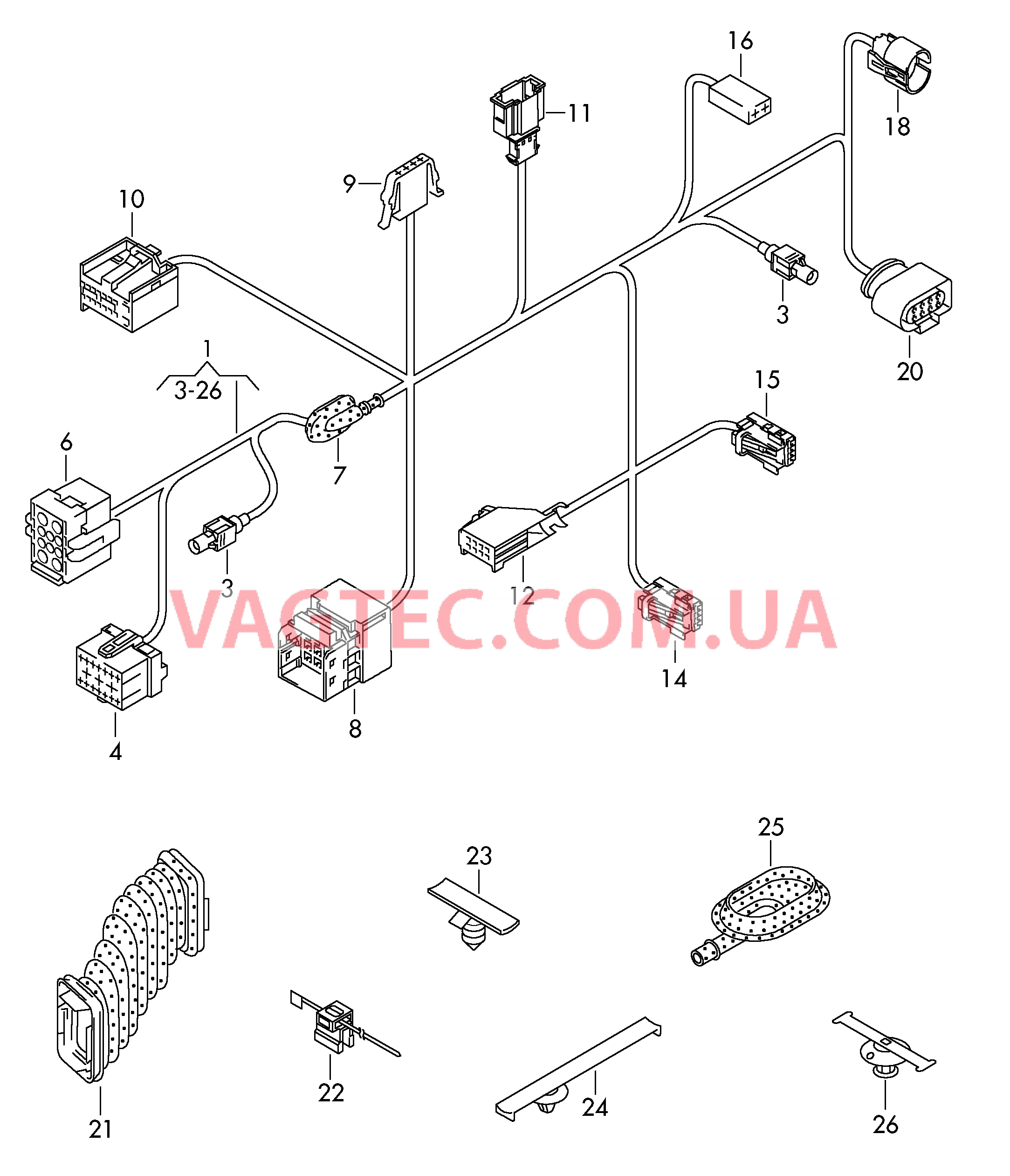 Жгут проводов двери  для VOLKSWAGEN Transporter 2014