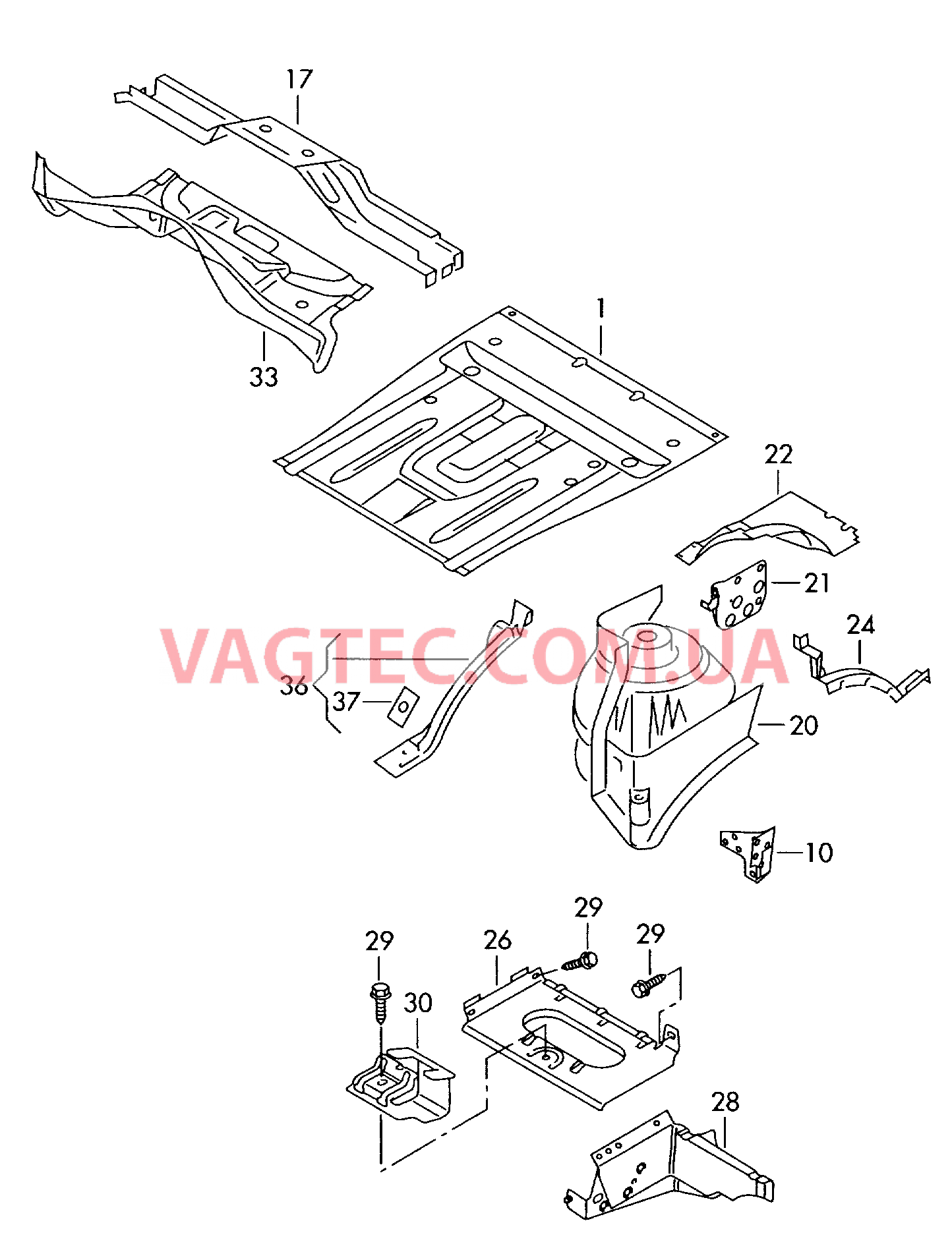 Панель пола  для VOLKSWAGEN Transporter 2011-1