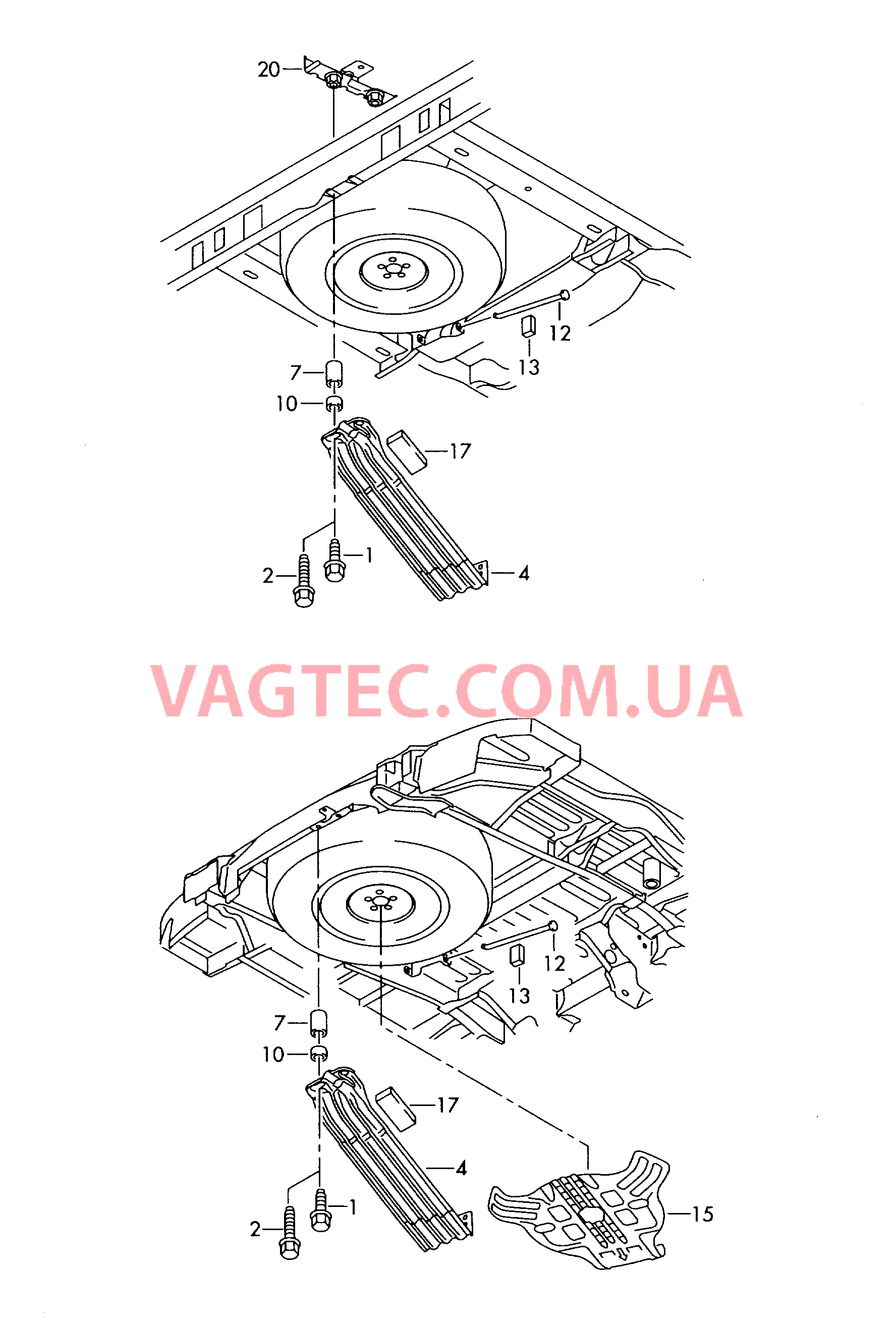 Крепление запасного колеса  для VOLKSWAGEN Transporter 2013