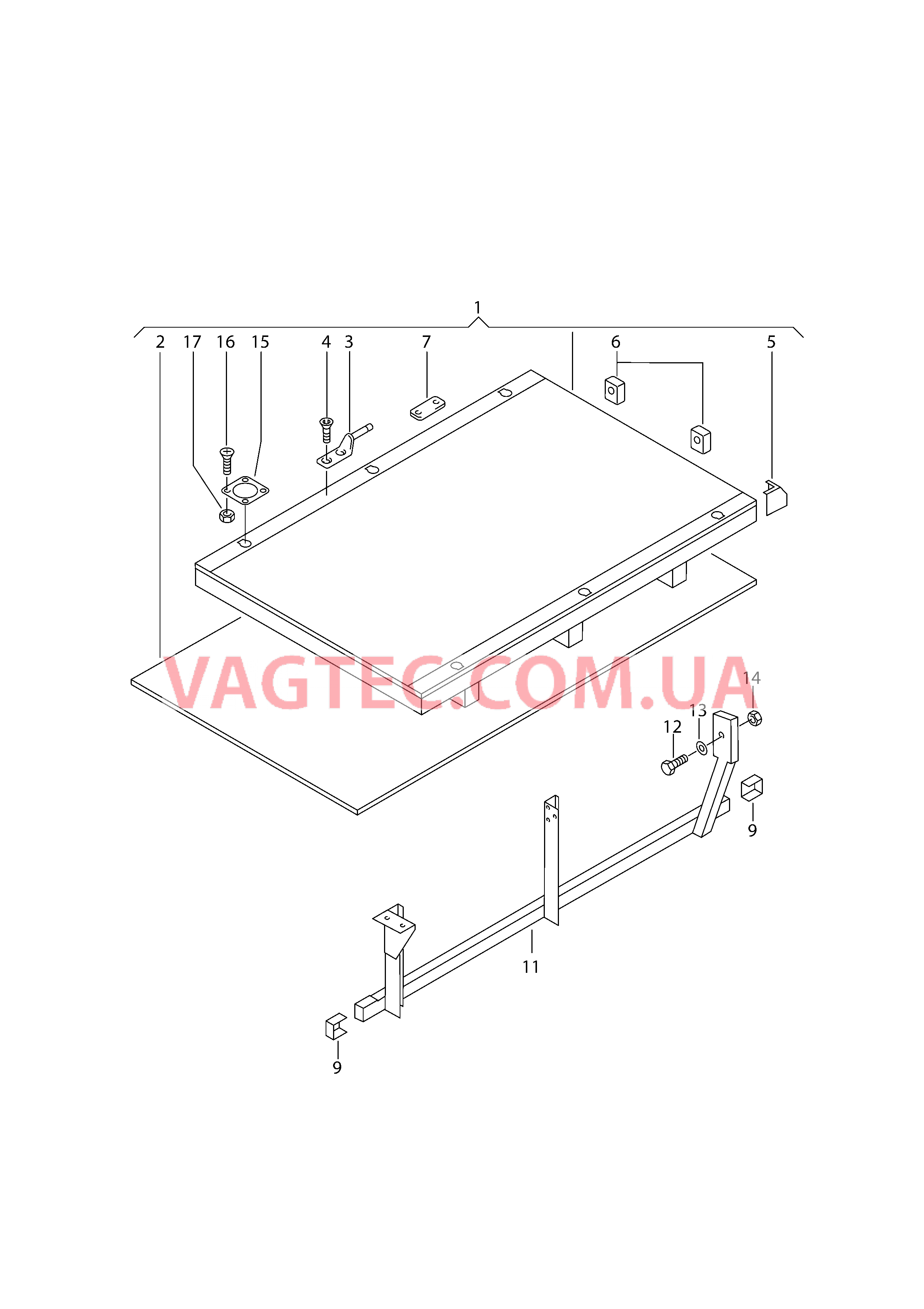 Панель пола багажного отсека  для VOLKSWAGEN Transporter 2010-3