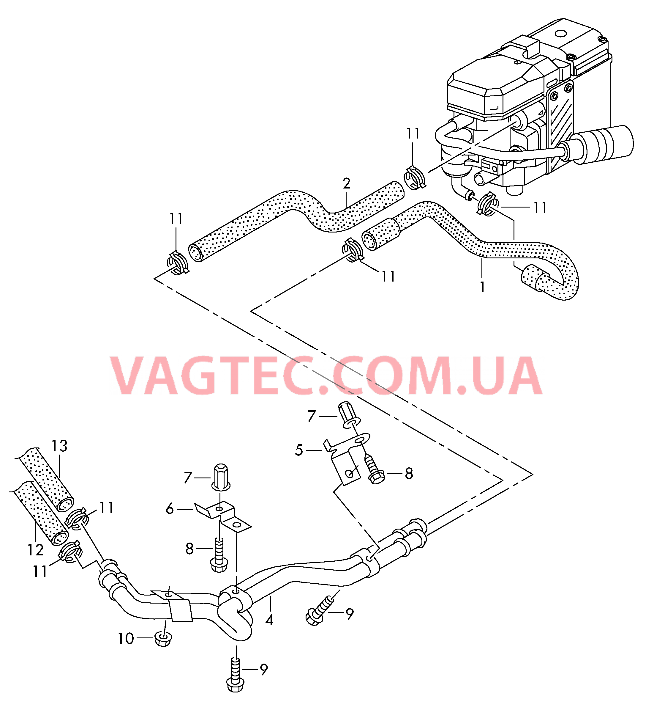 Шланги ОЖ и трубки  для VOLKSWAGEN Transporter 2015-1