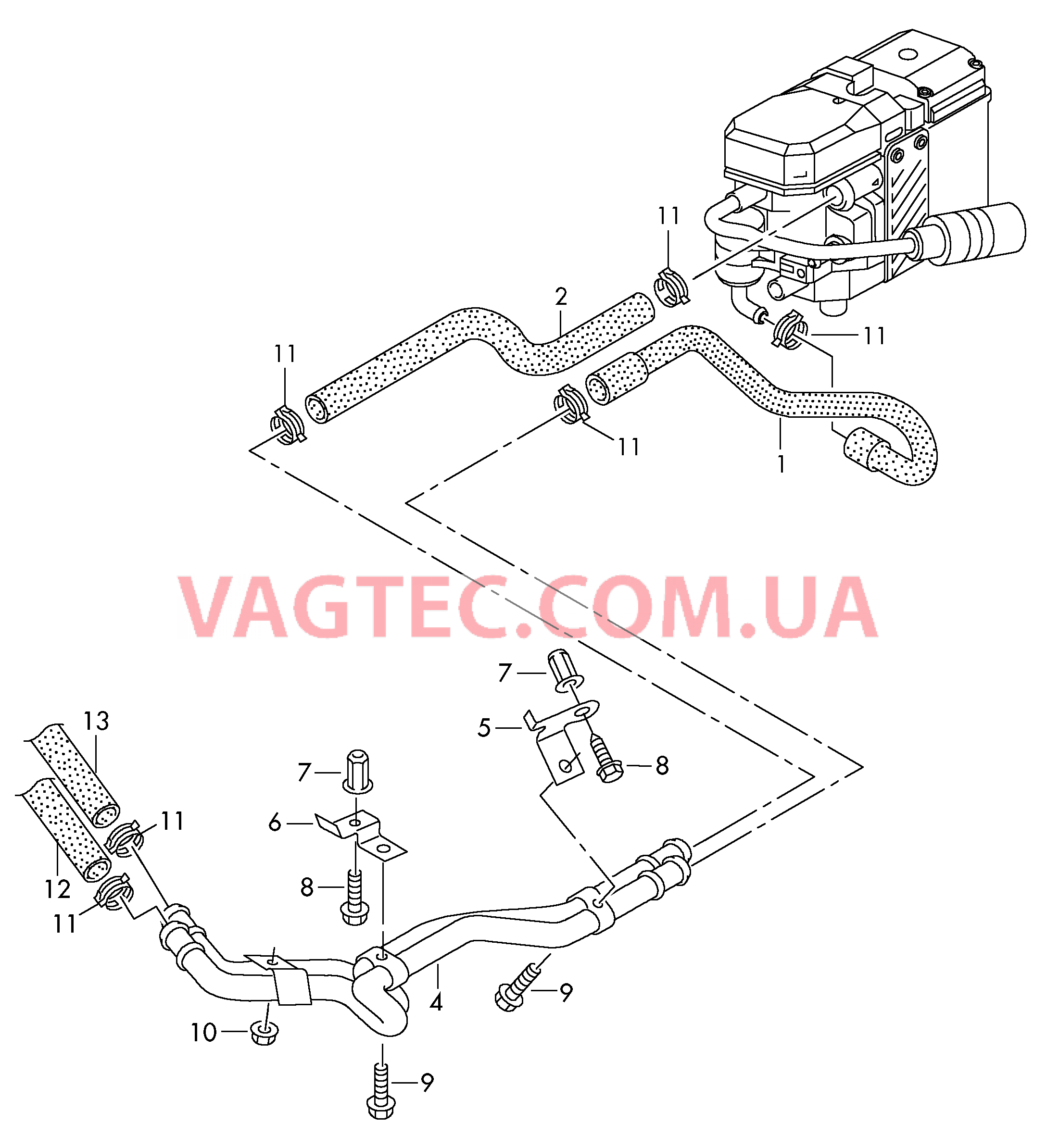 Шланги ОЖ и трубки  для VOLKSWAGEN Transporter 2010-3