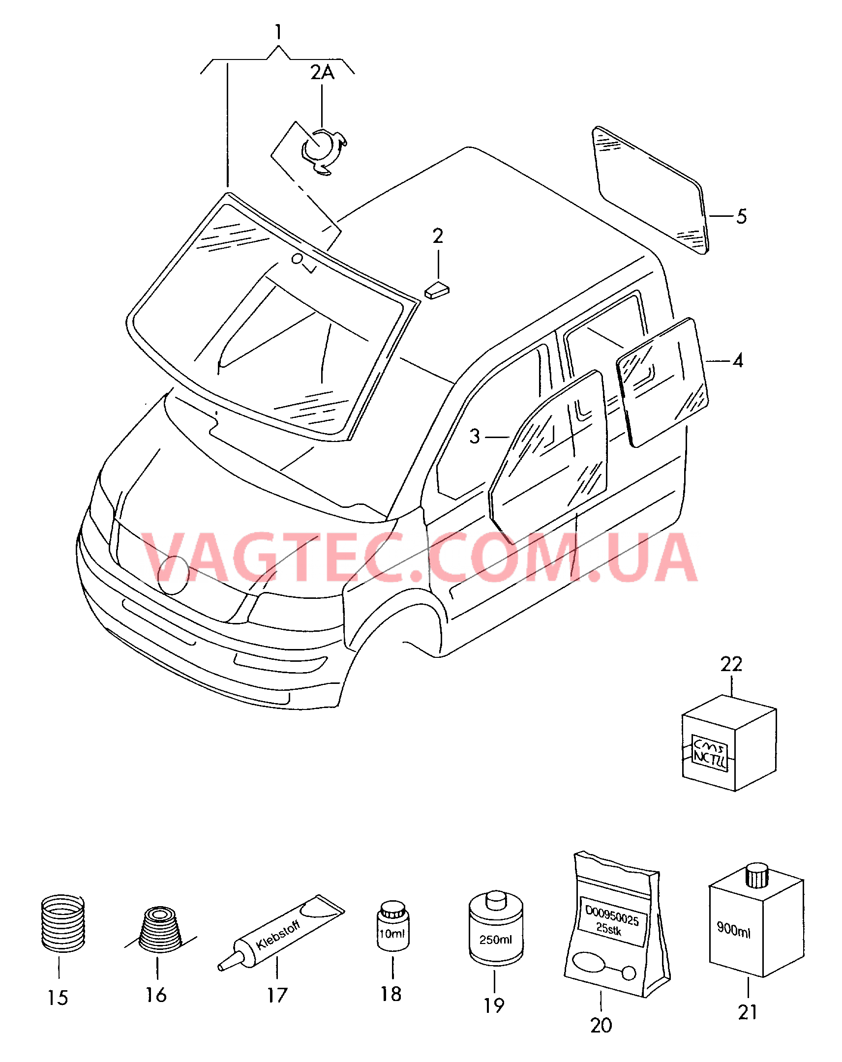 Стёкла  для VOLKSWAGEN Transporter 2013-1