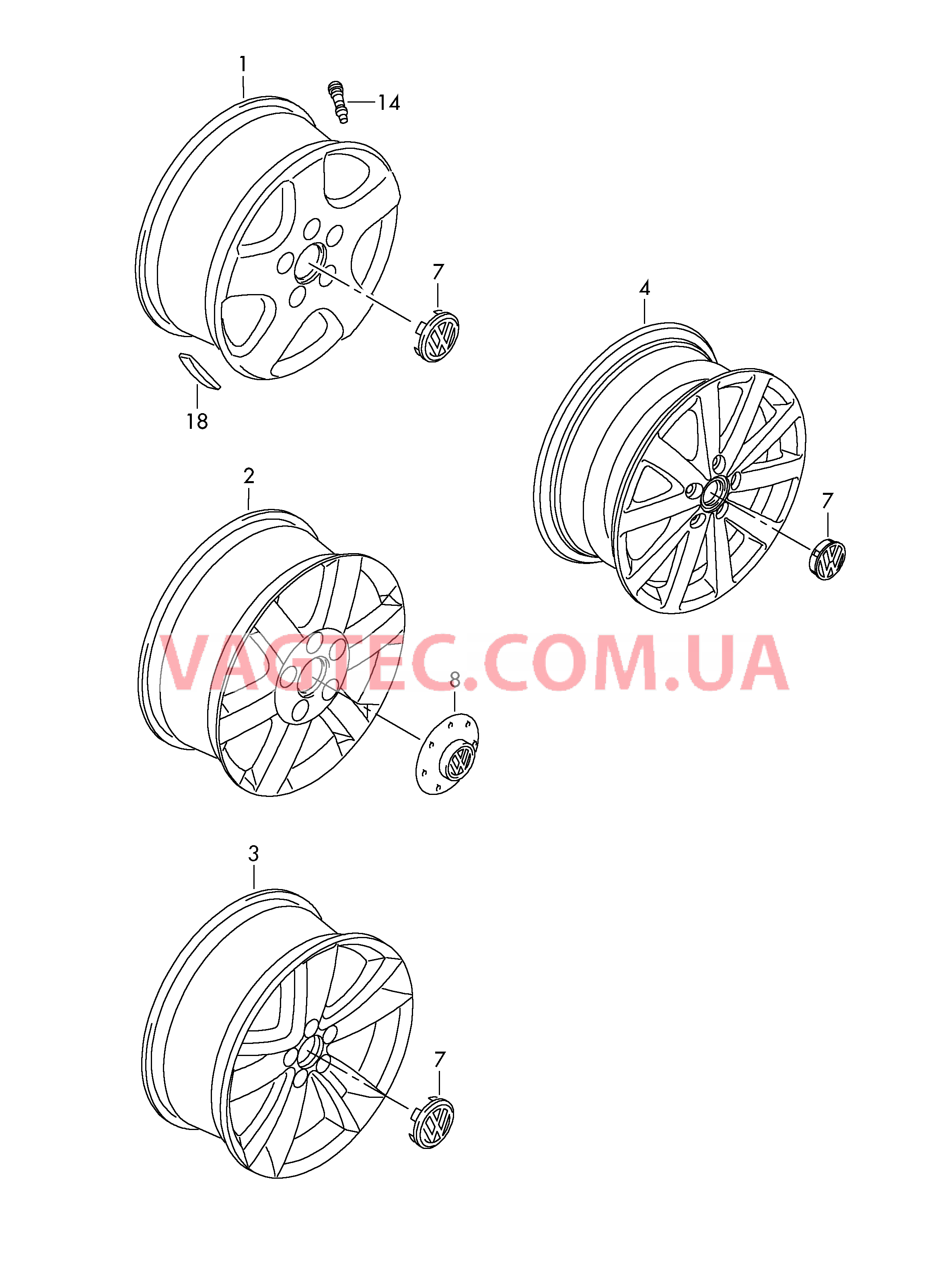 Алюминиевый диск Колпак колеса  для VOLKSWAGEN Transporter 2013-1