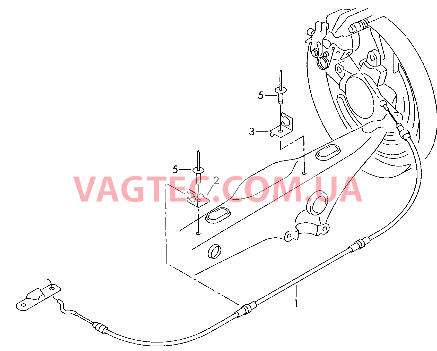 Трос стояночного тормоза  для VOLKSWAGEN Transporter 2004-1