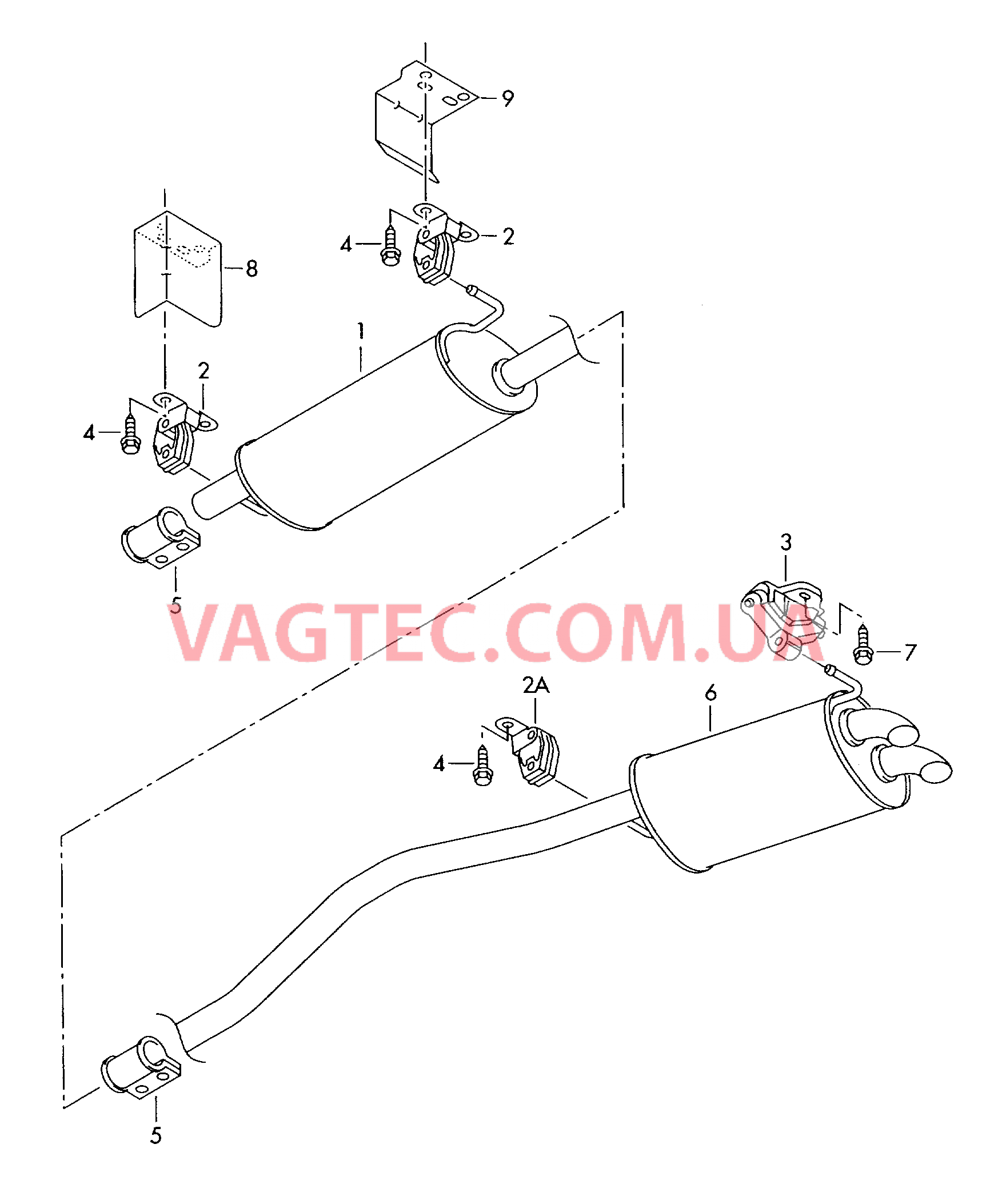 Передний глушитель Задний глушитель  для VOLKSWAGEN Transporter 2003-2