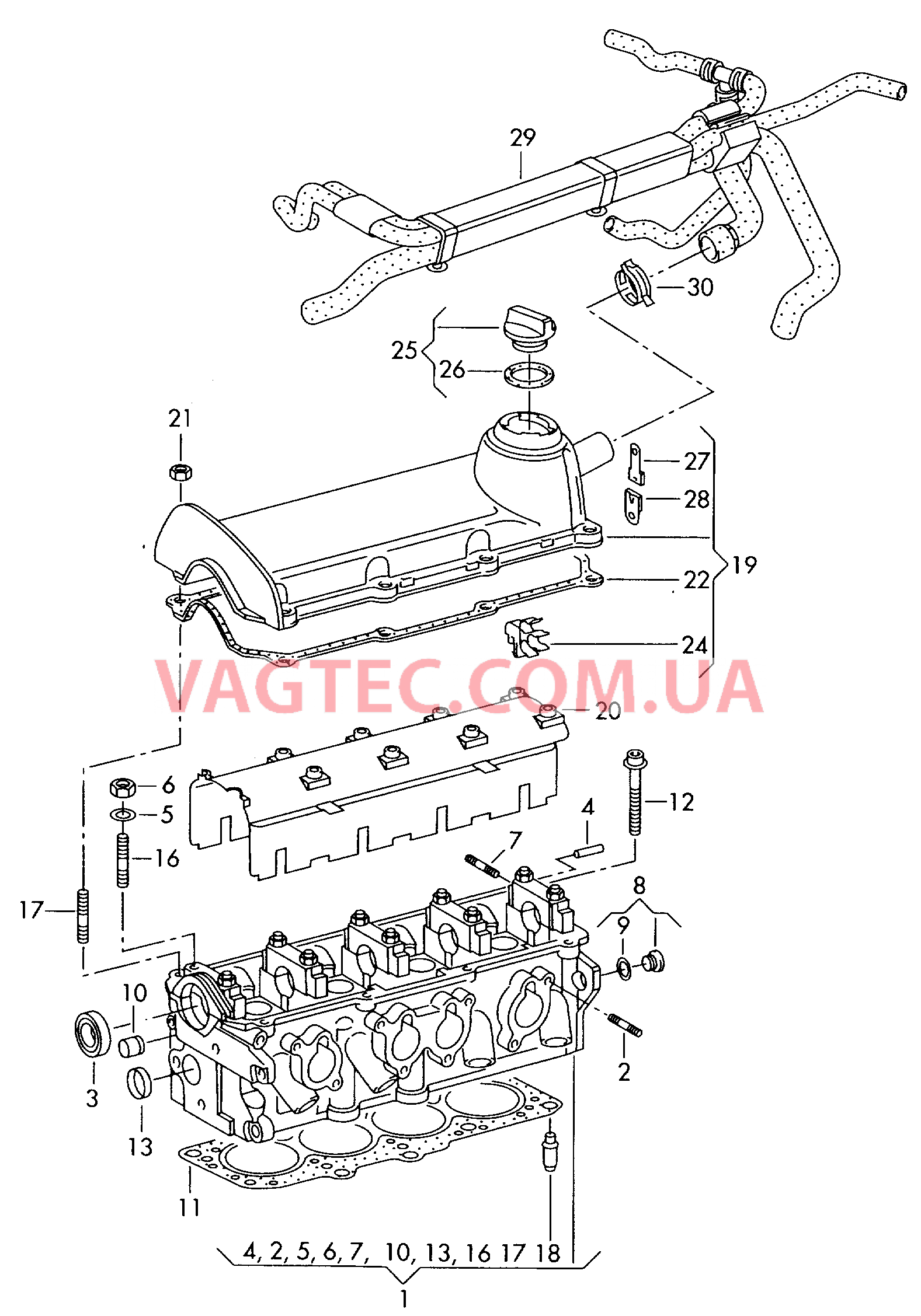 Головка блока цилиндров Крышка ГБЦ  для VOLKSWAGEN Transporter 2003-2