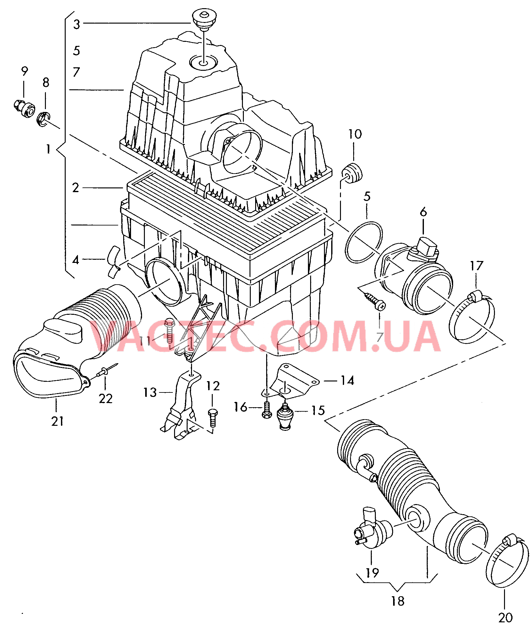 Возд. фильтр с сопутств. деталями  для VOLKSWAGEN Transporter 2010-3