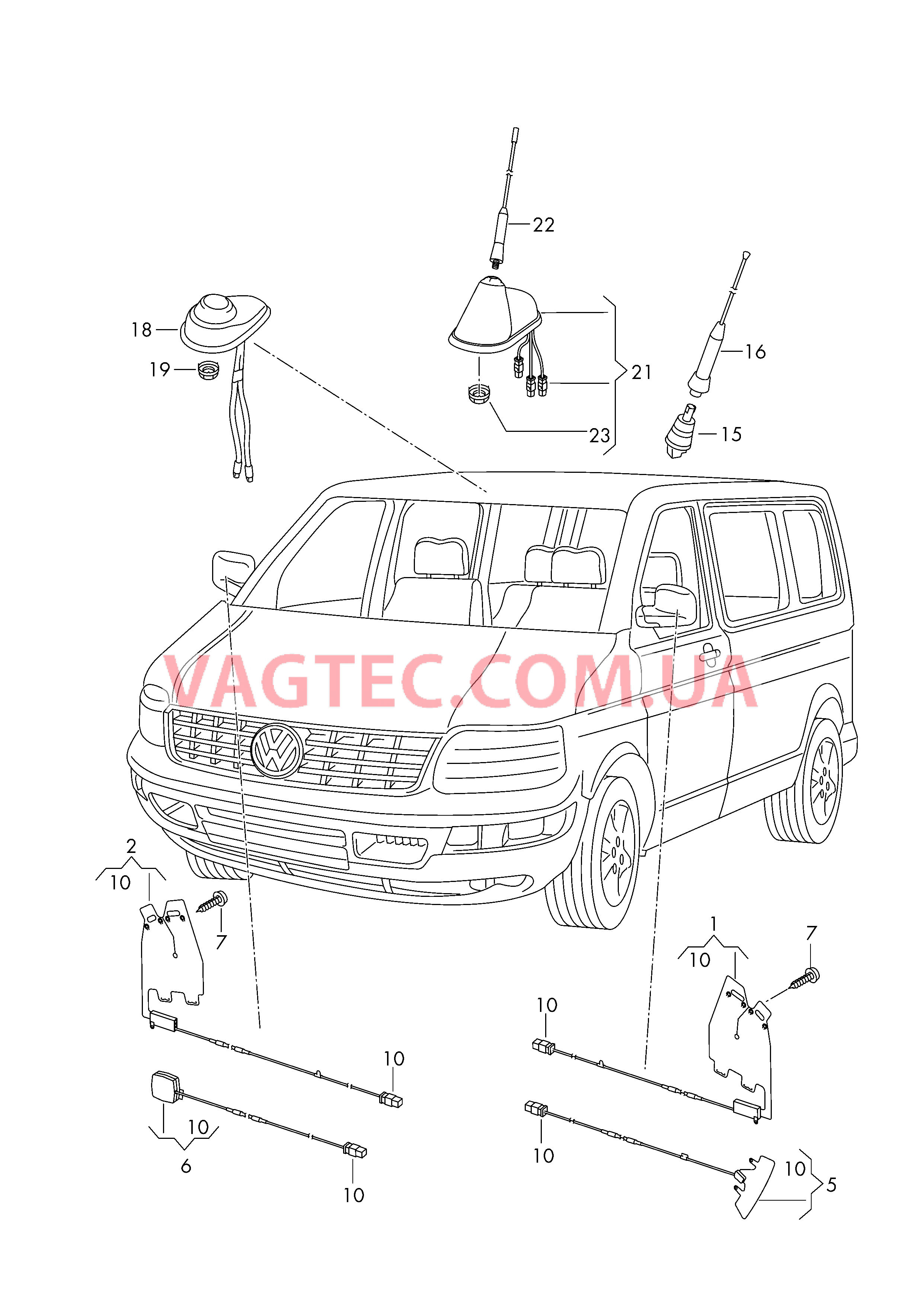 Антенный модуль Наружные зеркала Антенна для крыши  для VOLKSWAGEN Transporter 2014