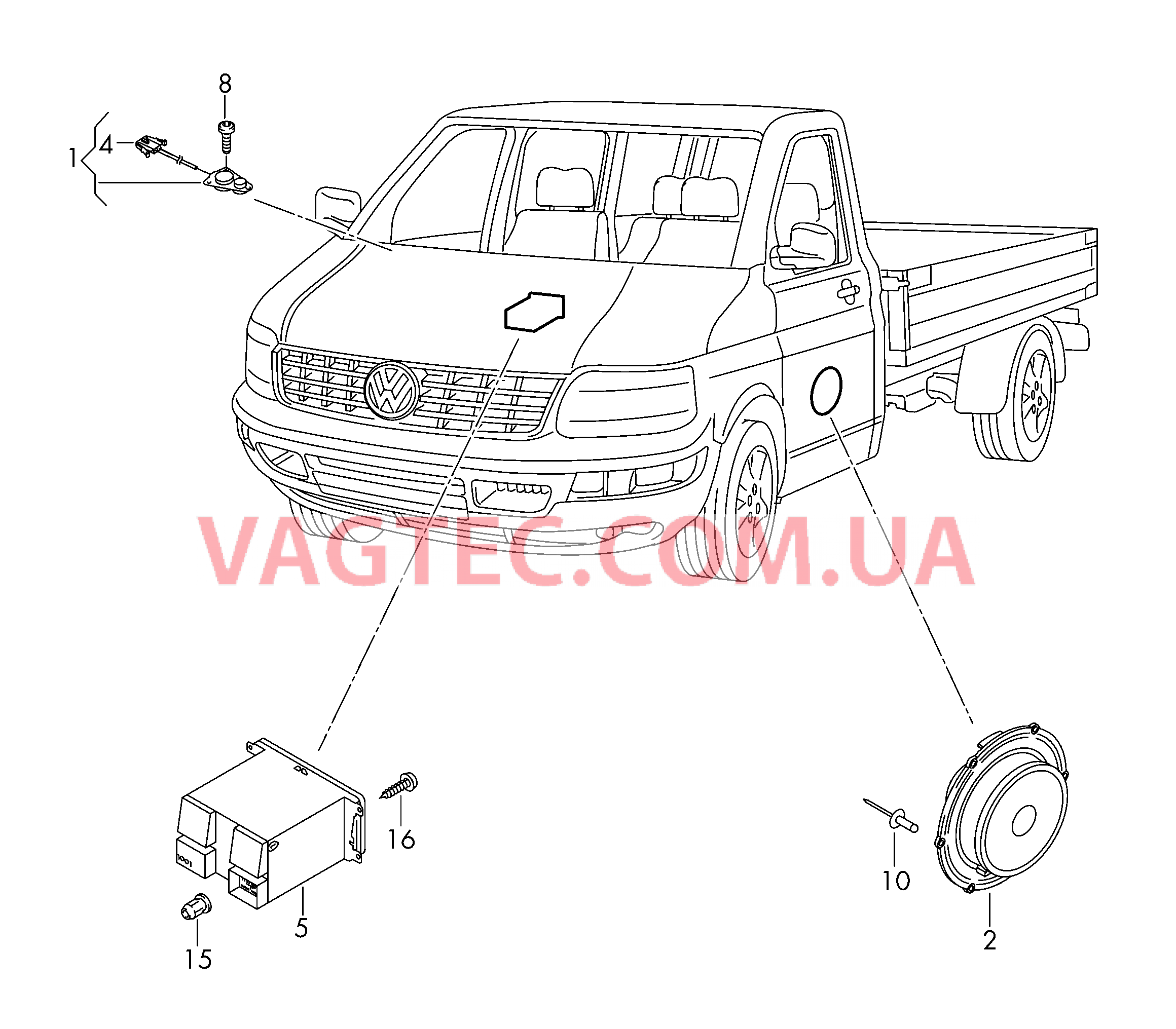Электрические детали акустической системы  для VOLKSWAGEN Transporter 2010-3