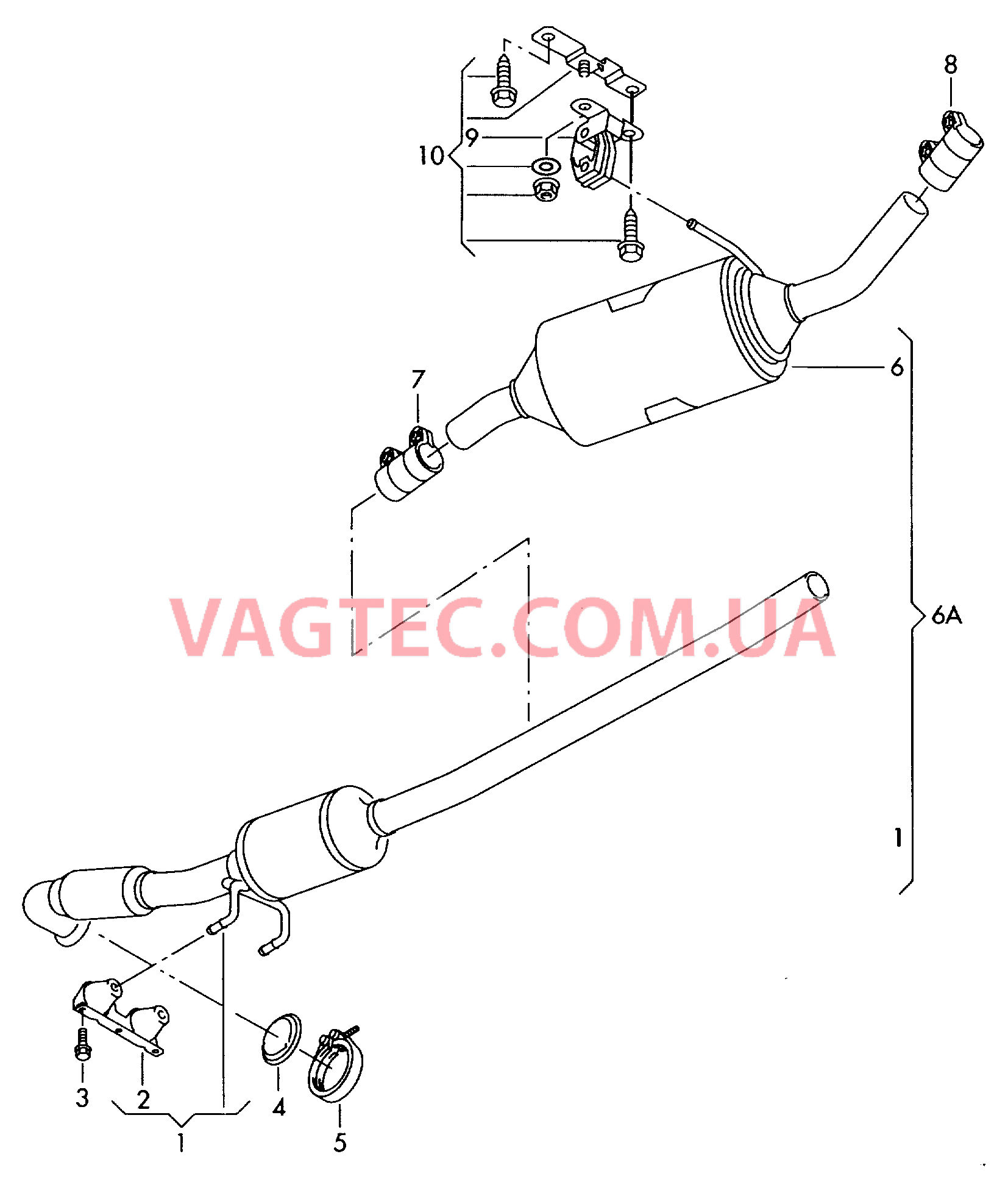 Комплект дооборудования сажевым фильтром  для VOLKSWAGEN Transporter 2004-1