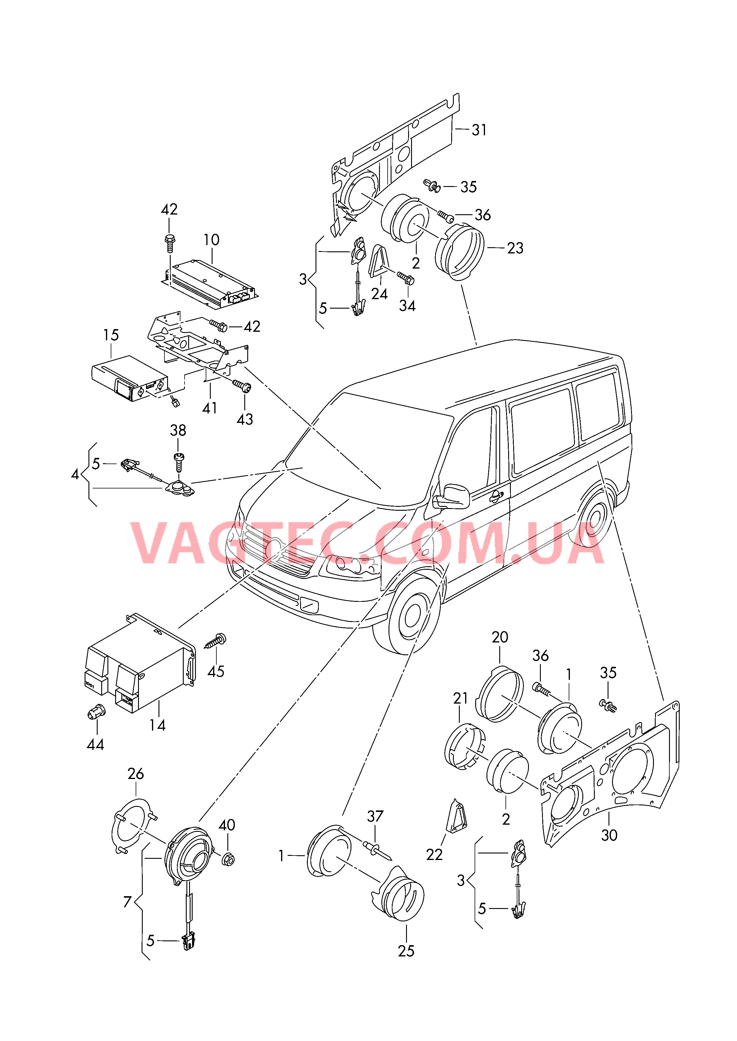 Электрические детали акустической системы  для VOLKSWAGEN Transporter 2004-1