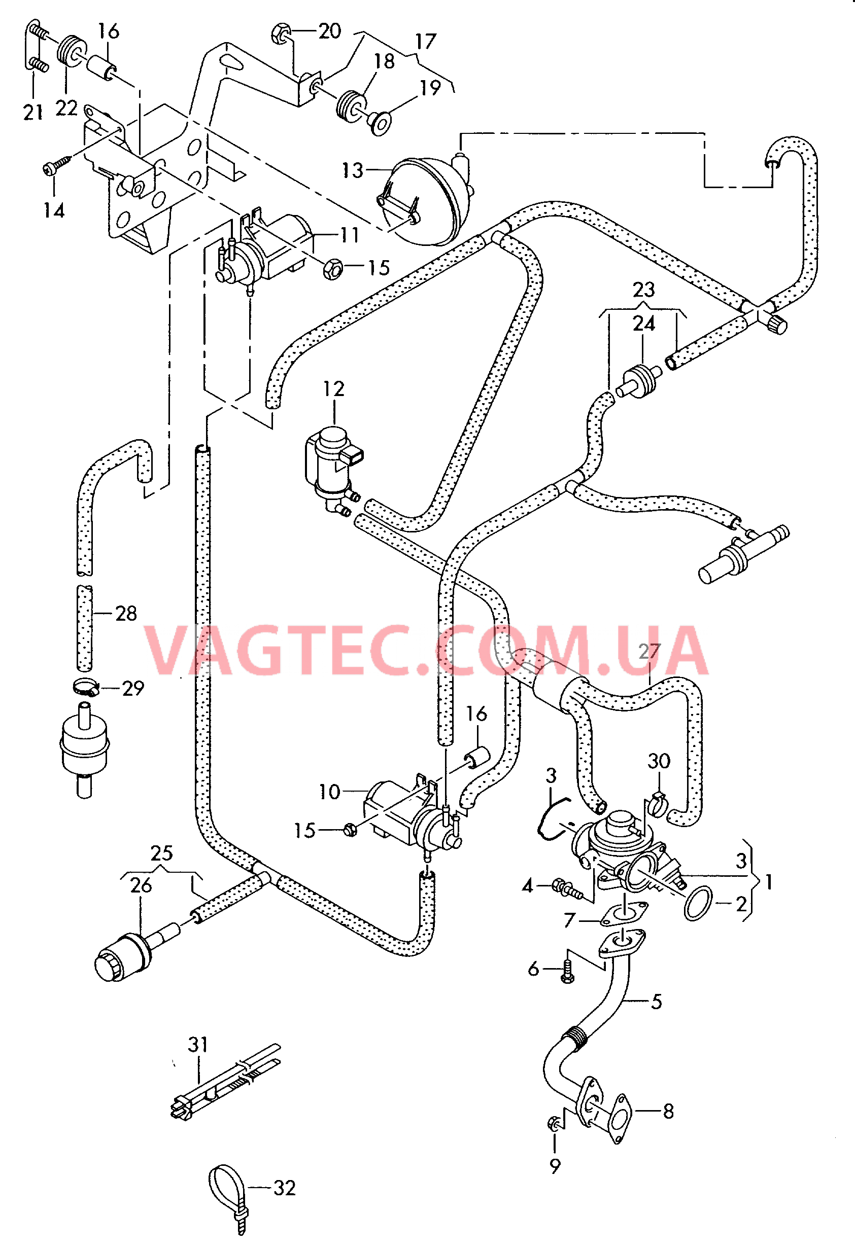 Рециркуляция ОГ Вакуумная система  для VOLKSWAGEN Transporter 2003-1