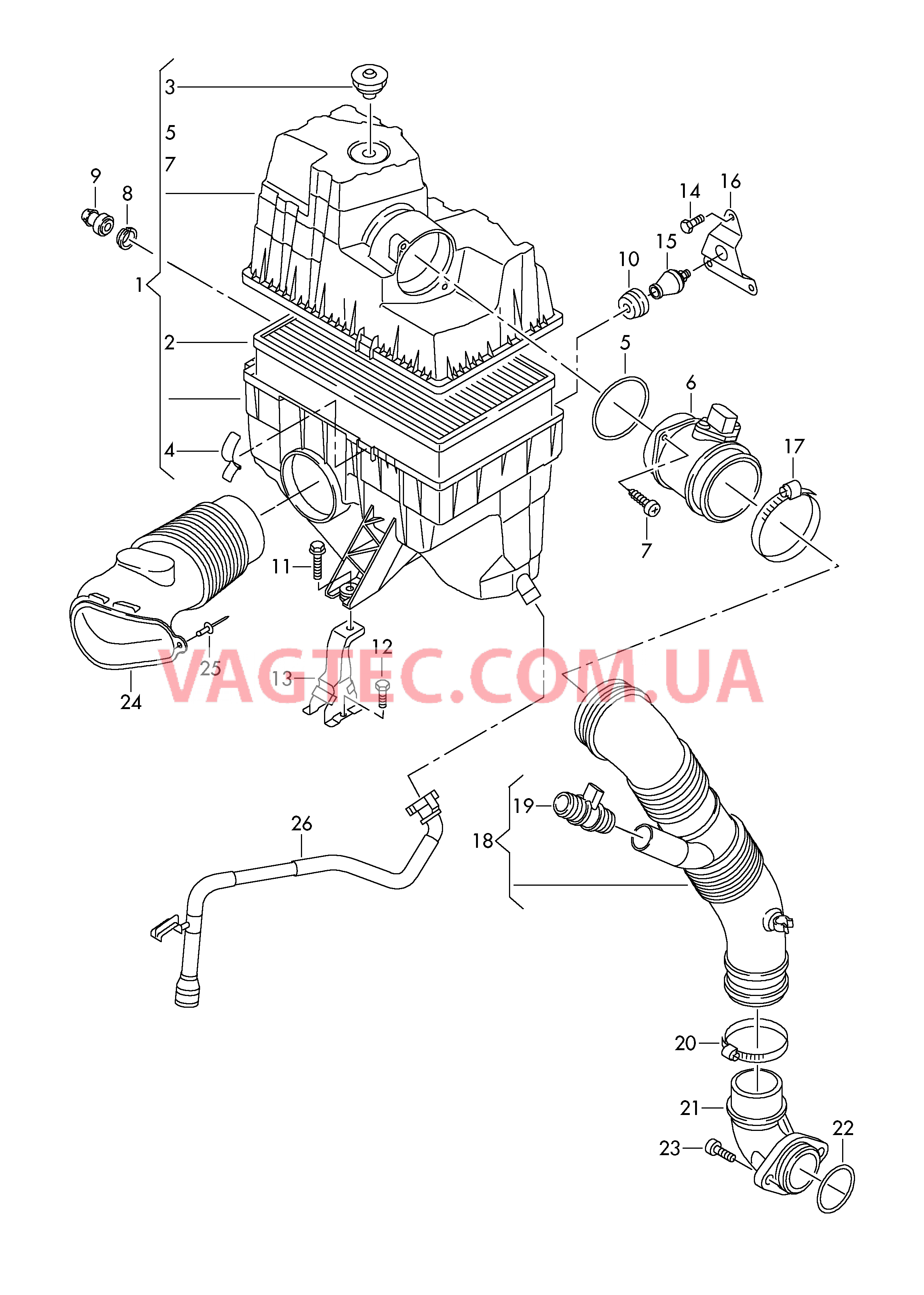 Возд. фильтр с сопутств. деталями  для VOLKSWAGEN Transporter 2005-1