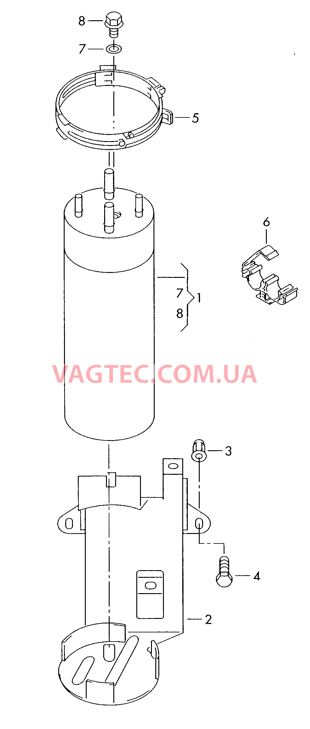 Топливный фильтр  F             >> 7J-5-025 000* для VOLKSWAGEN Transporter 2005-1