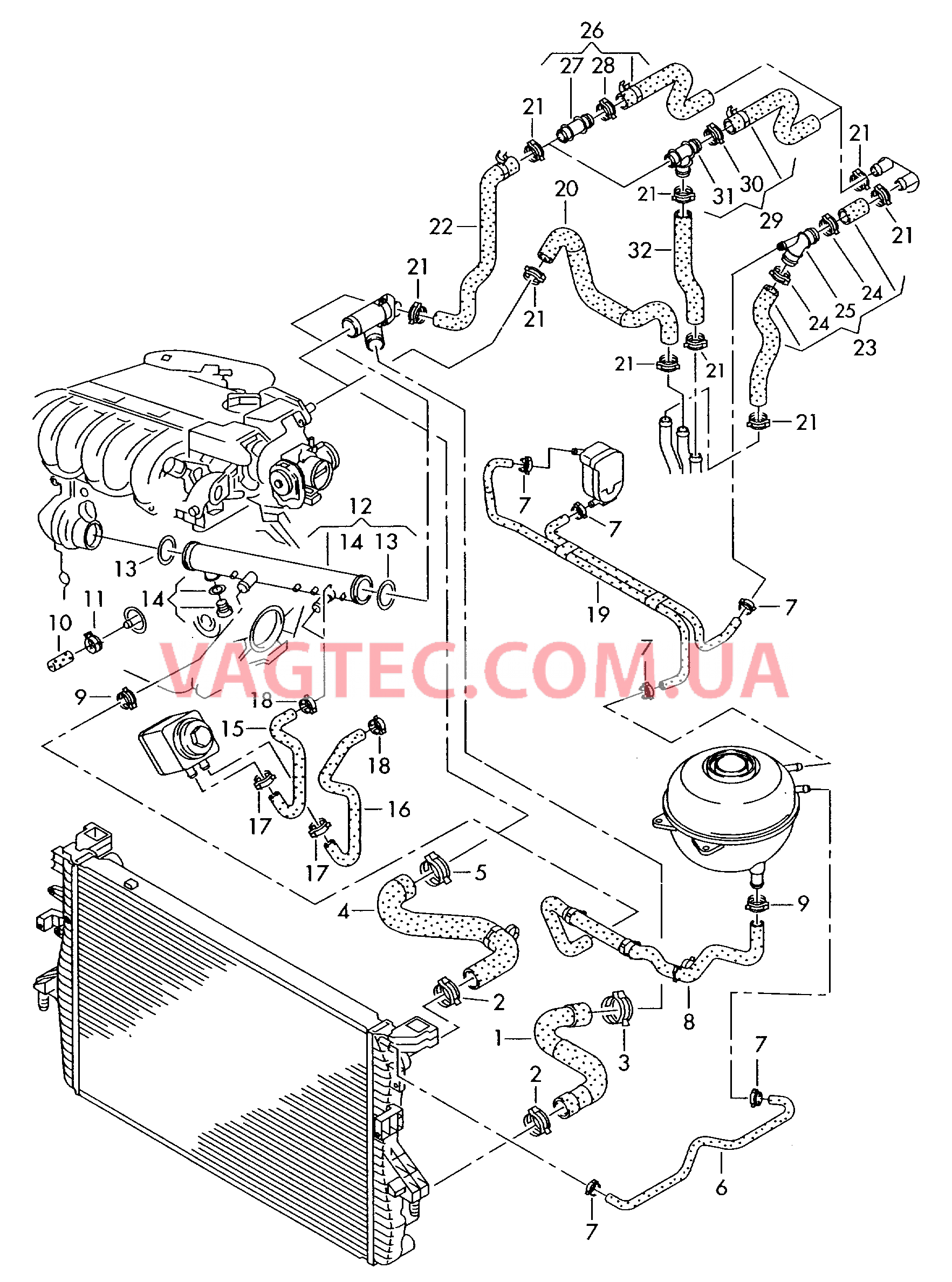 Шланги ОЖ и трубки  для VOLKSWAGEN Transporter 2006-1