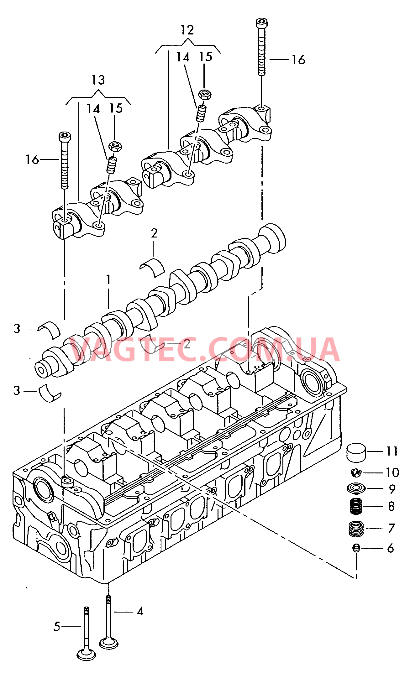 Распределительный вал, клапаны  для VOLKSWAGEN Transporter 2006