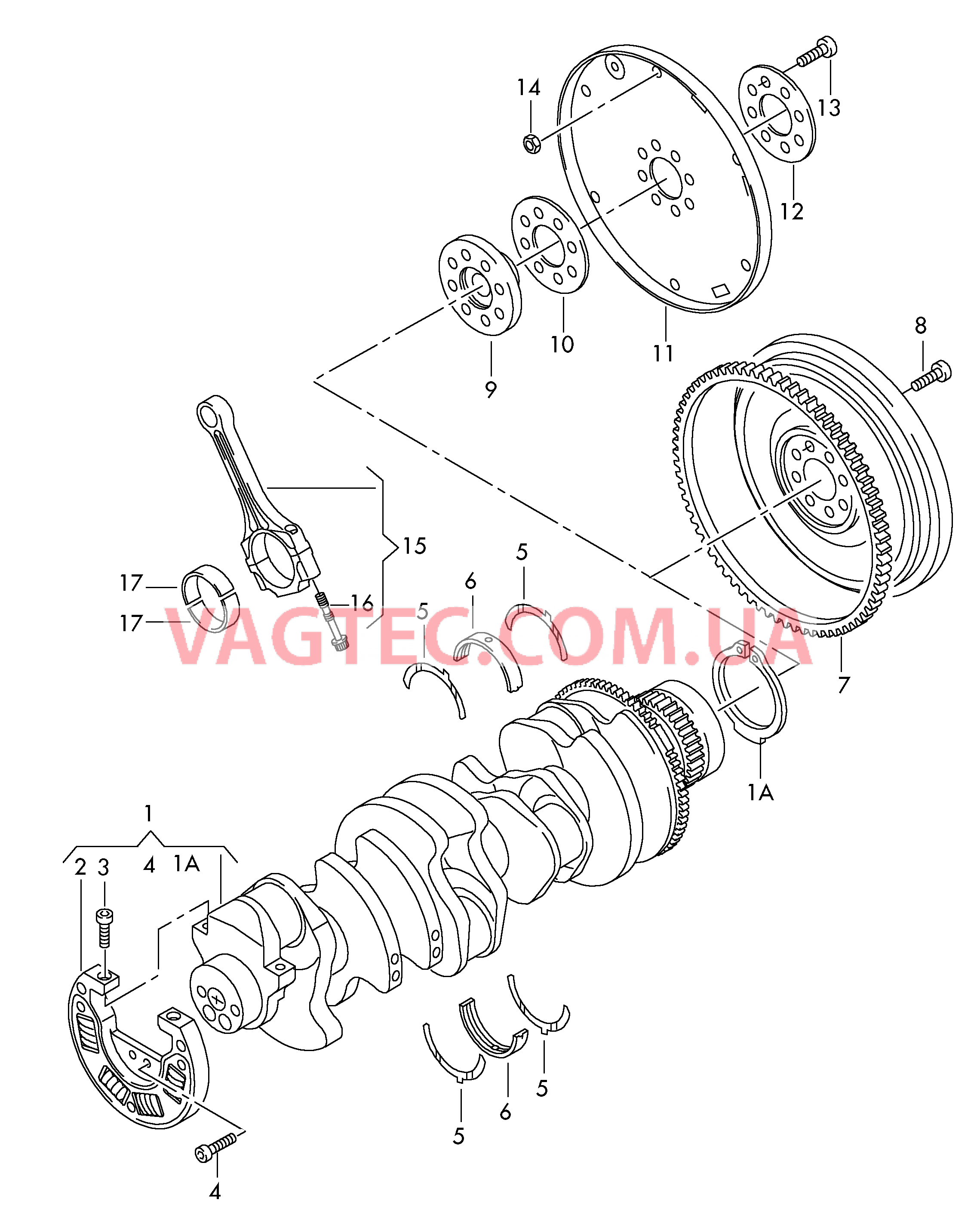 Коленчатый вал Шатун Опора  для VOLKSWAGEN Transporter 2009-1