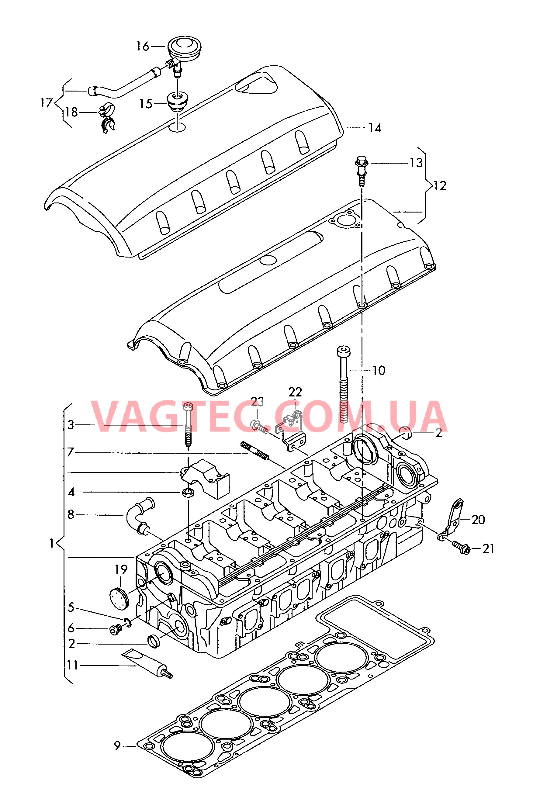 Головка блока цилиндров Крышка ГБЦ  для VOLKSWAGEN Touareg 2005