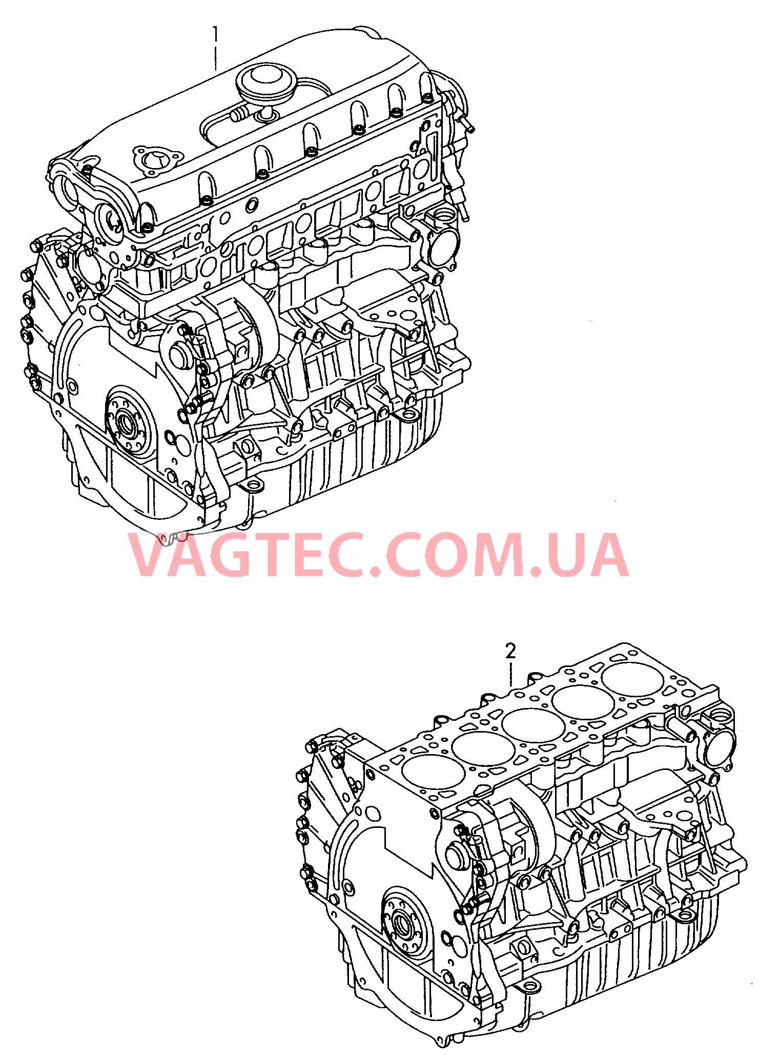 Двигатель с ГБЦ Блок цилиндров в сборе  для VOLKSWAGEN Transporter 2010-1