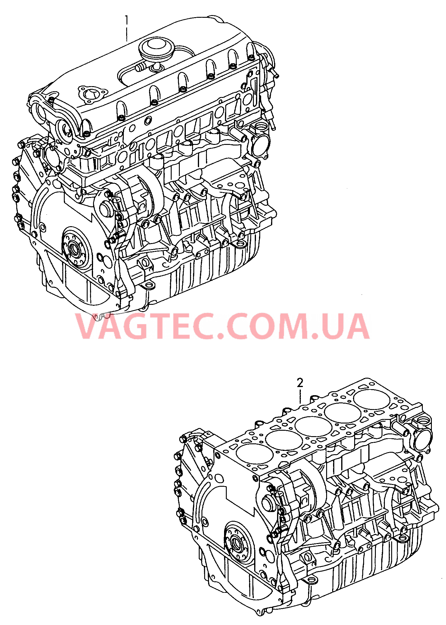 Двигатель с ГБЦ Блок цилиндров в сборе  для VOLKSWAGEN Transporter 2007