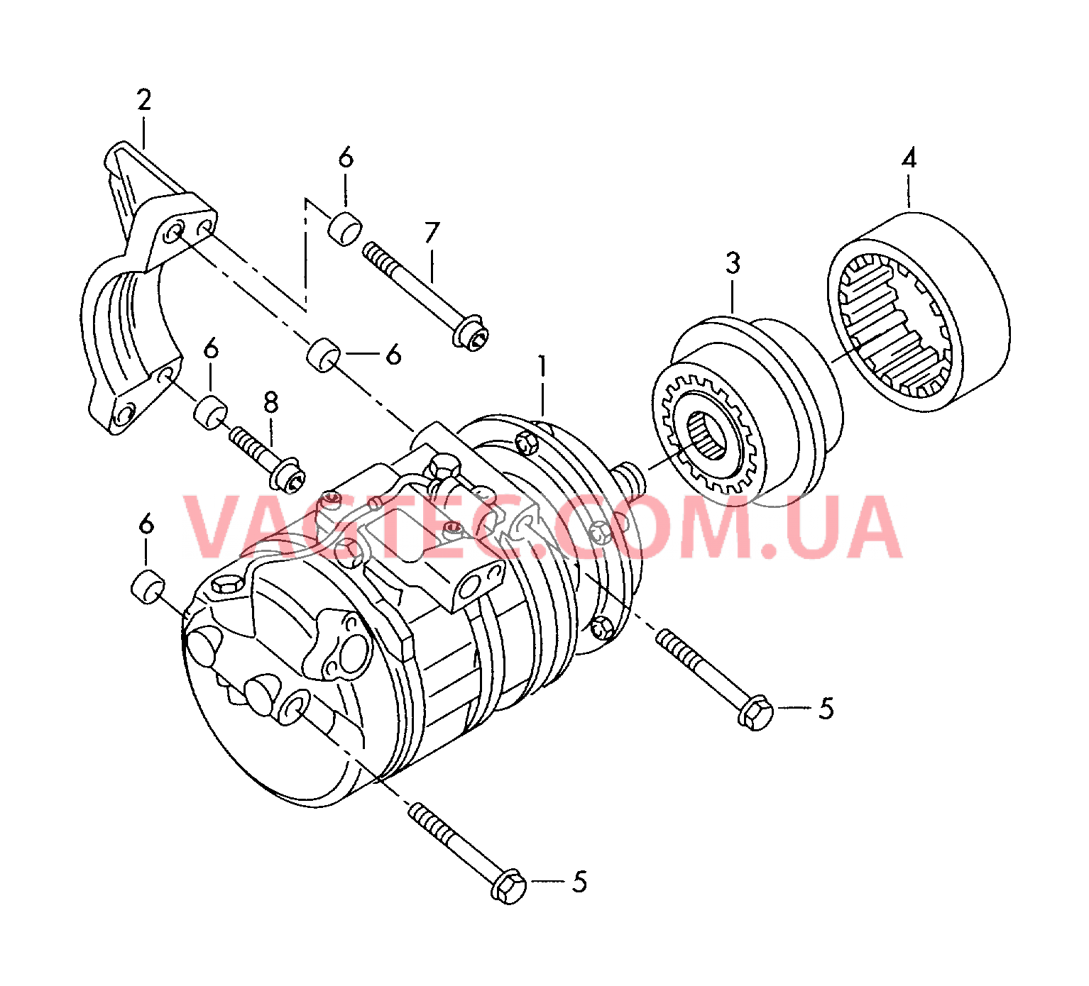 Компрессор климатической уст.  для VOLKSWAGEN Transporter 2003-1