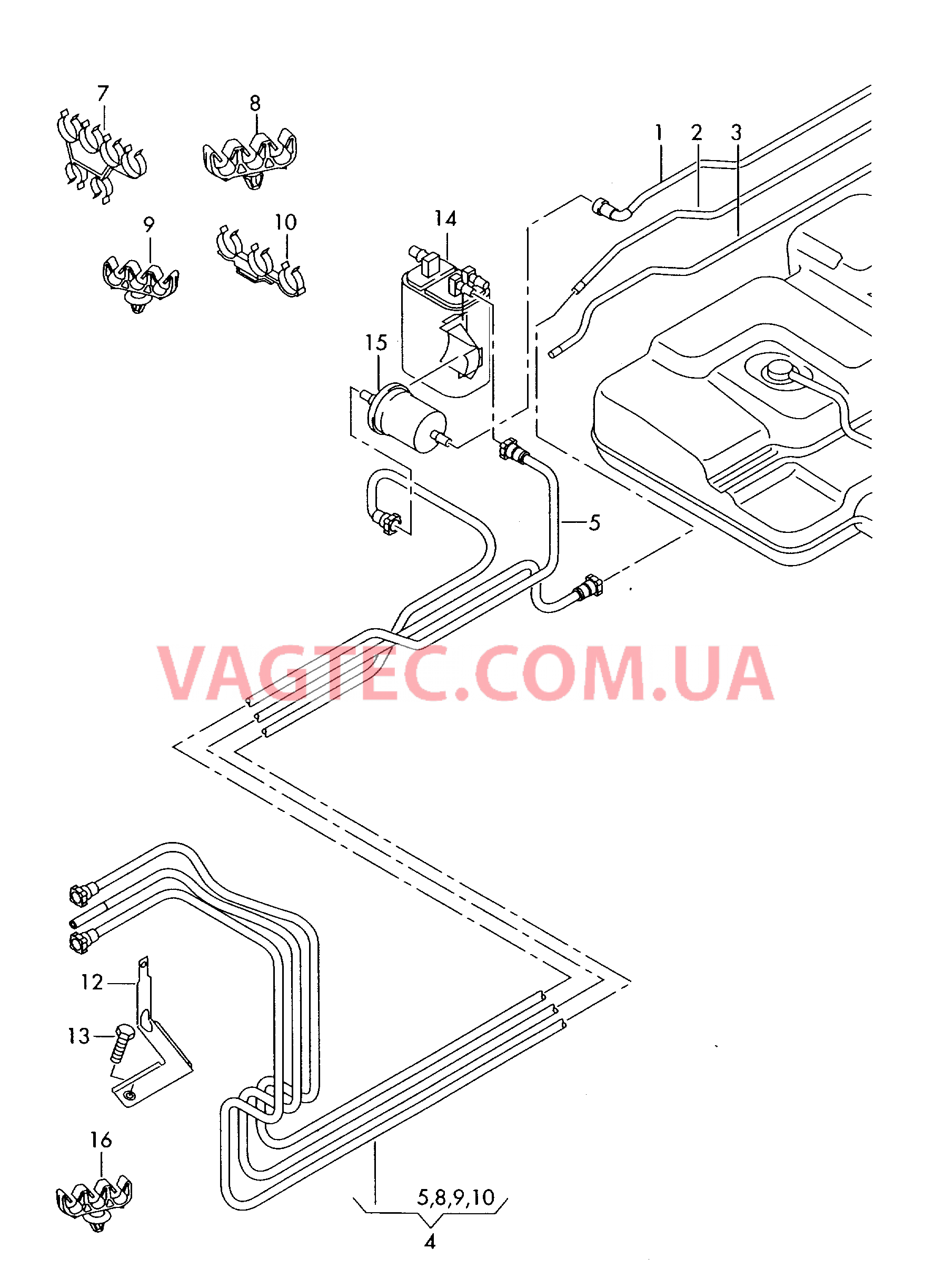 Топливопровод  для VOLKSWAGEN Transporter 2010-2