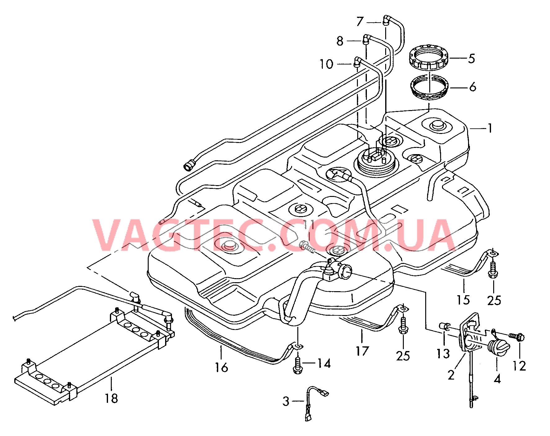 Топливный бак с навесными деталями  для VOLKSWAGEN Transporter 2006-1