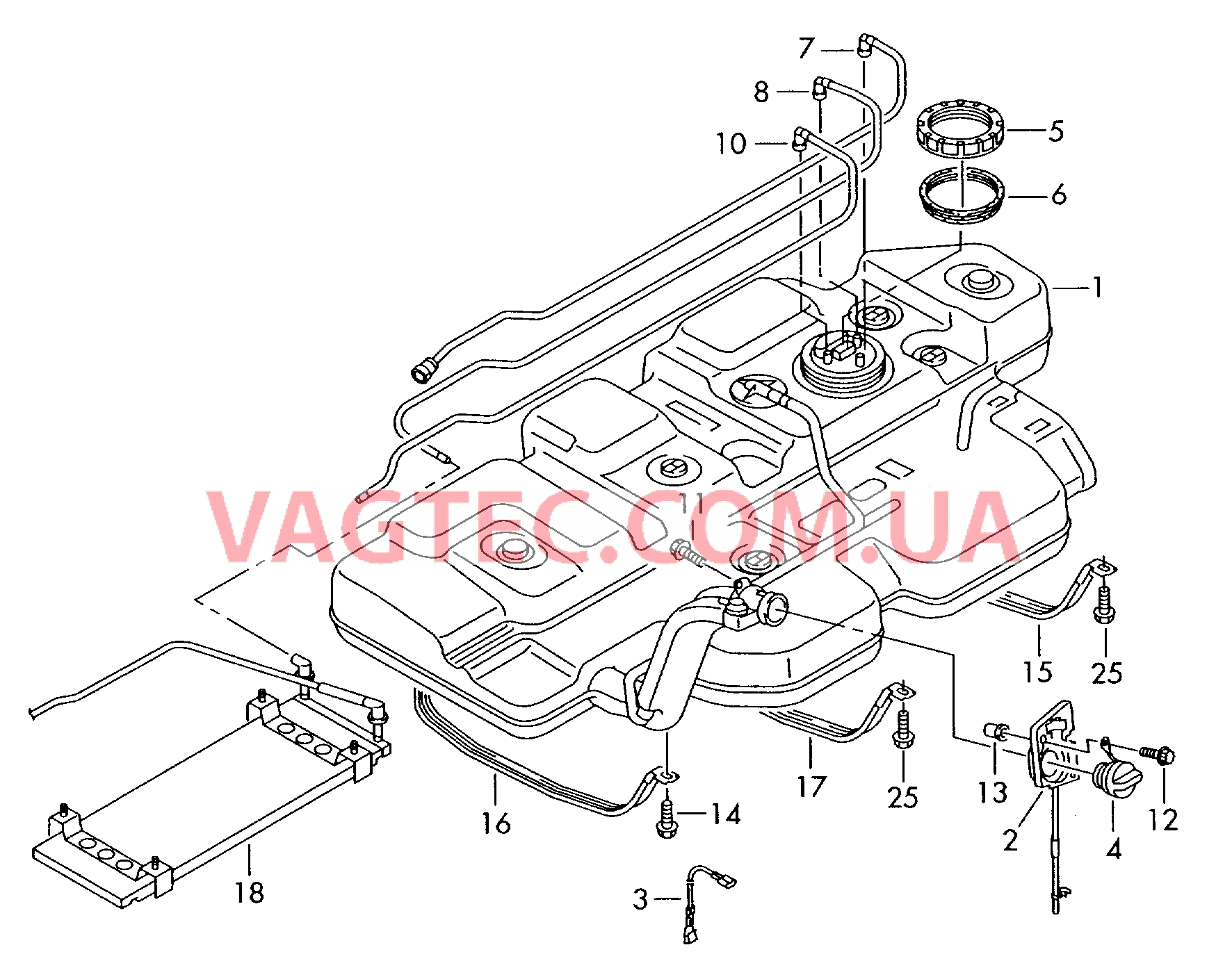 Топливный бак с навесными деталями  для VOLKSWAGEN Transporter 2003-1