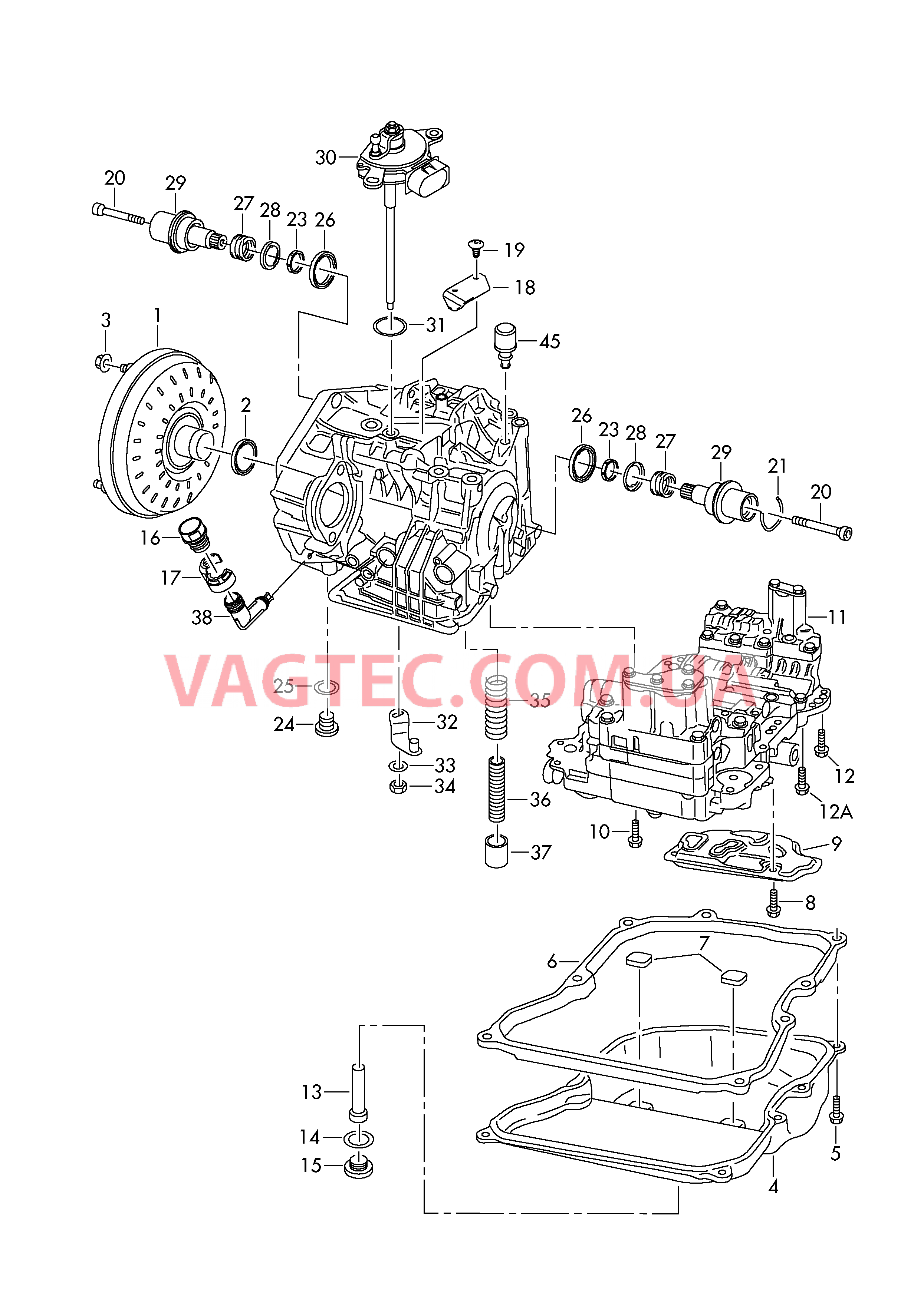 Преобразователь Масляный поддон Блок клапанов АКП для 6-ступенчатой АКП  для VOLKSWAGEN Transporter 2003-1