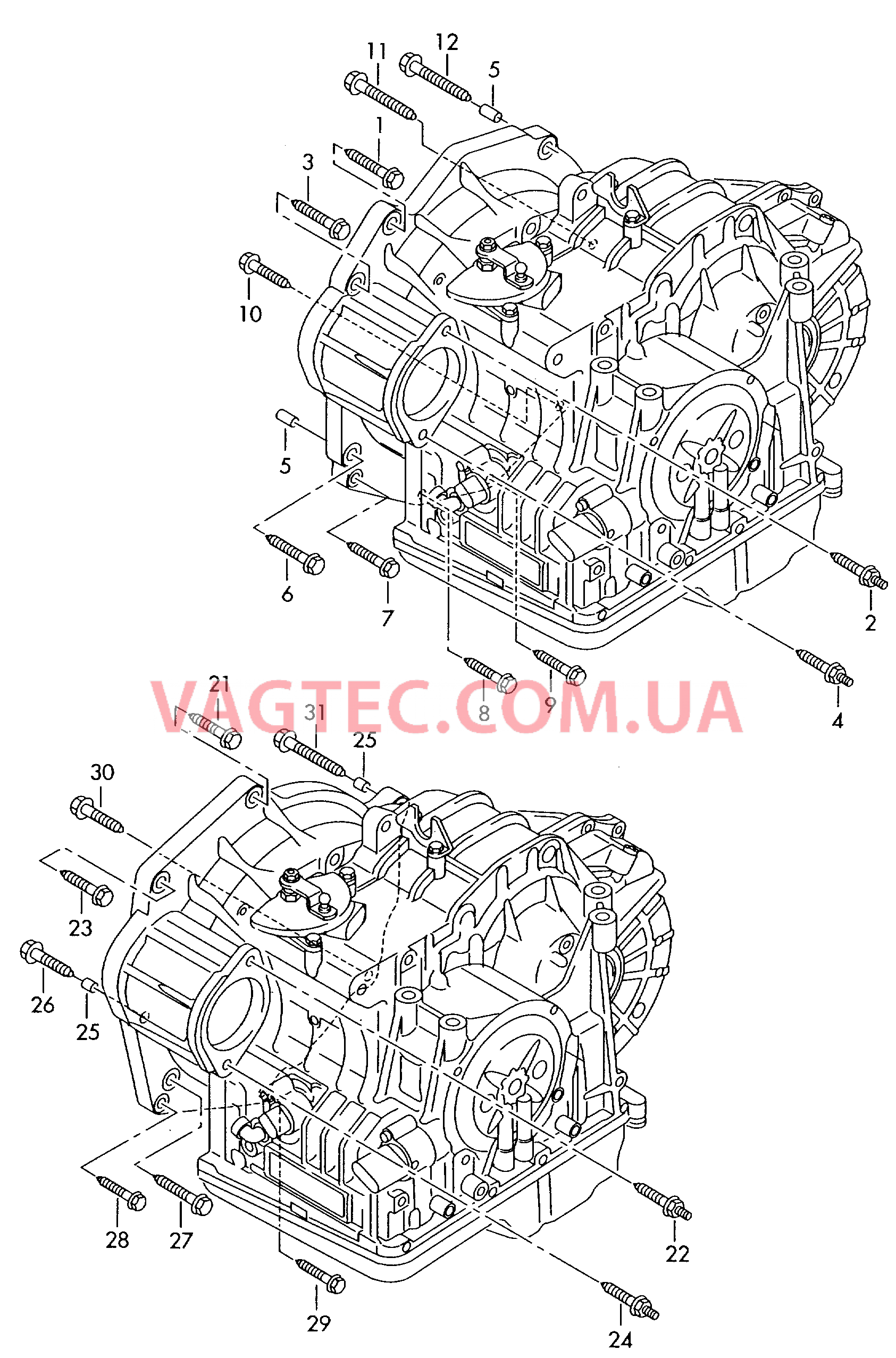 Детали крепления для двигателя и КП  для 6-ступенчатой АКП  для VOLKSWAGEN Transporter 2004-2