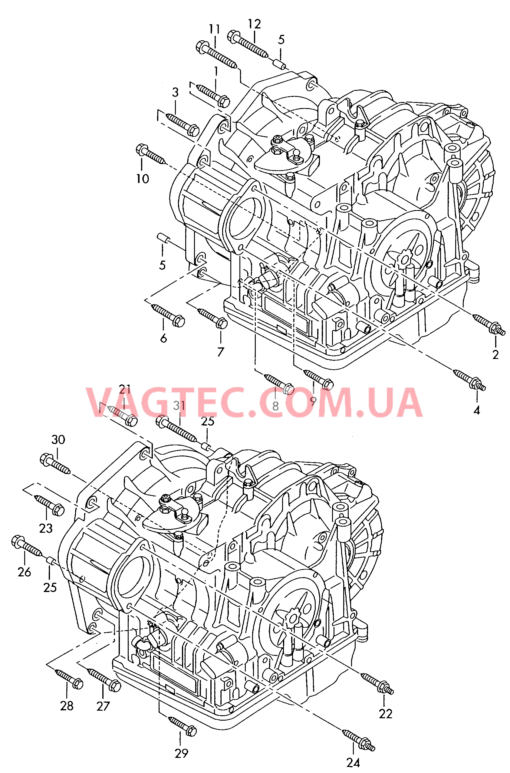 Детали крепления для двигателя и КП  для 6-ступенчатой АКП  для VOLKSWAGEN Transporter 2003-2