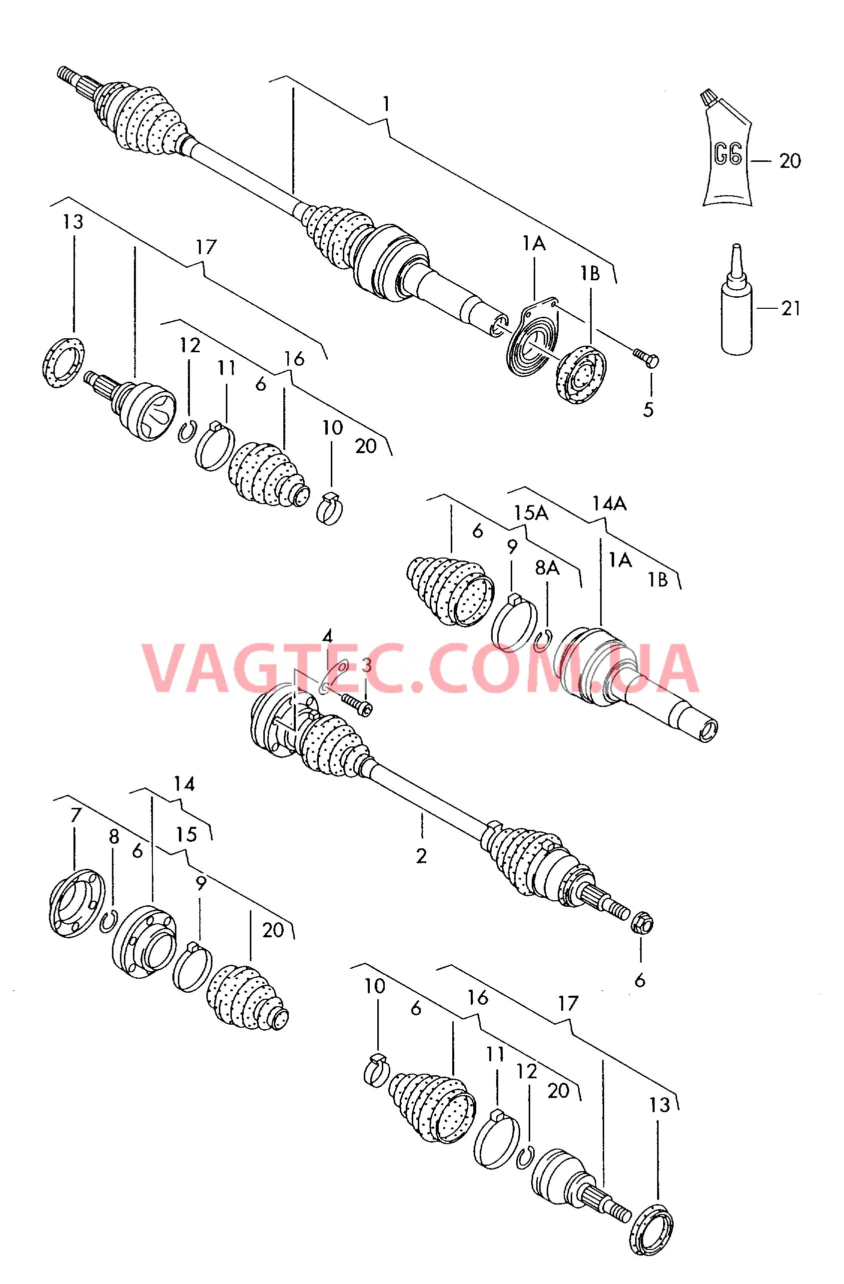 Приводной вал для 5-ступ. механической КП  для VOLKSWAGEN Transporter 2003-1