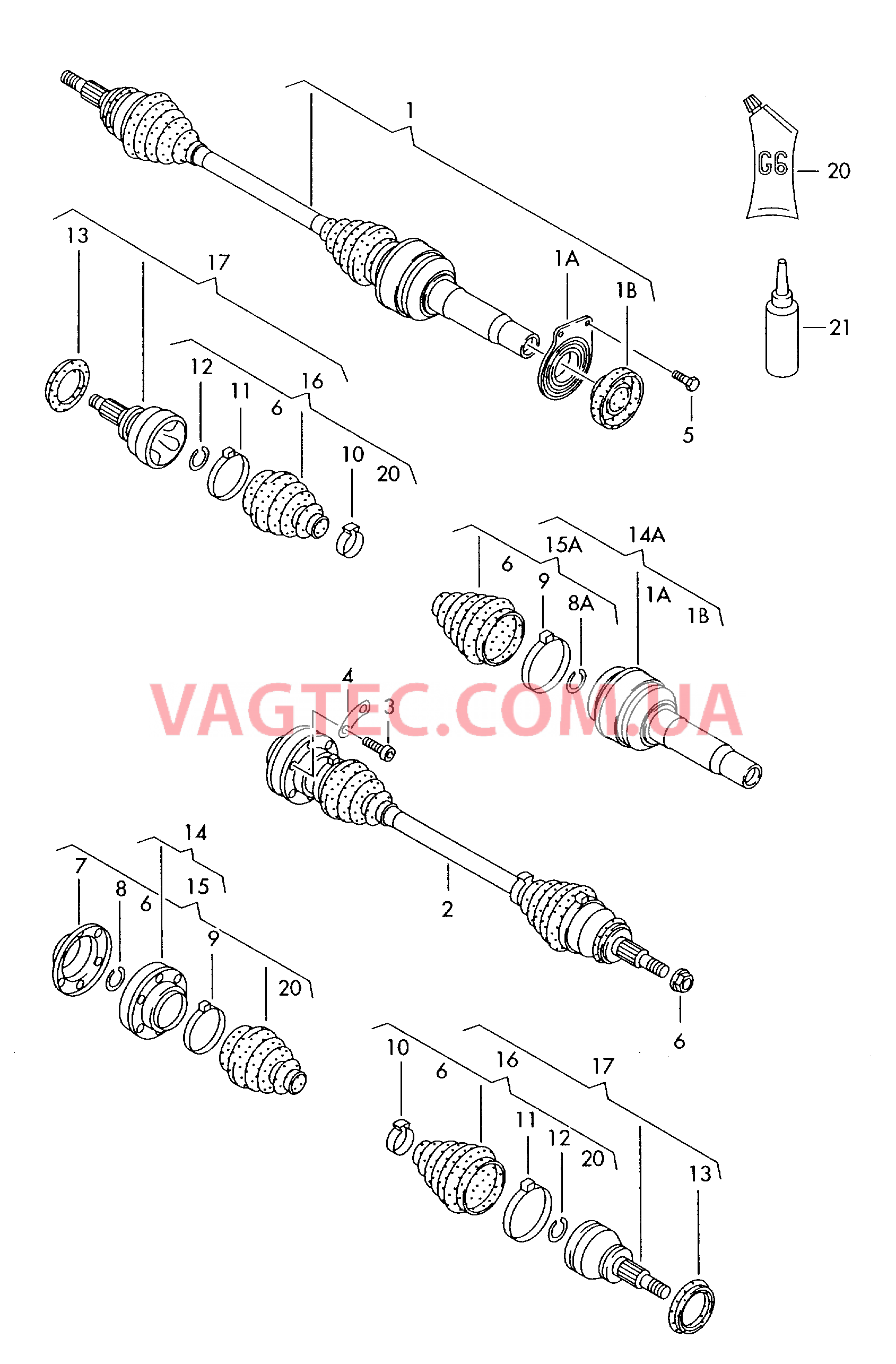 Приводной вал для 5-ступ. механической КП  для VOLKSWAGEN Transporter 2006